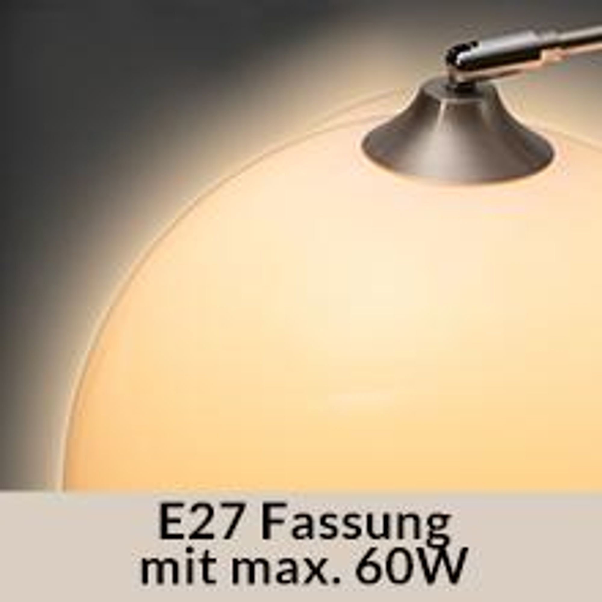MONZANA Bogenlampe Wohnzimmer Stehlampe gebogen 190-210 cm Marmorfuß Weiß