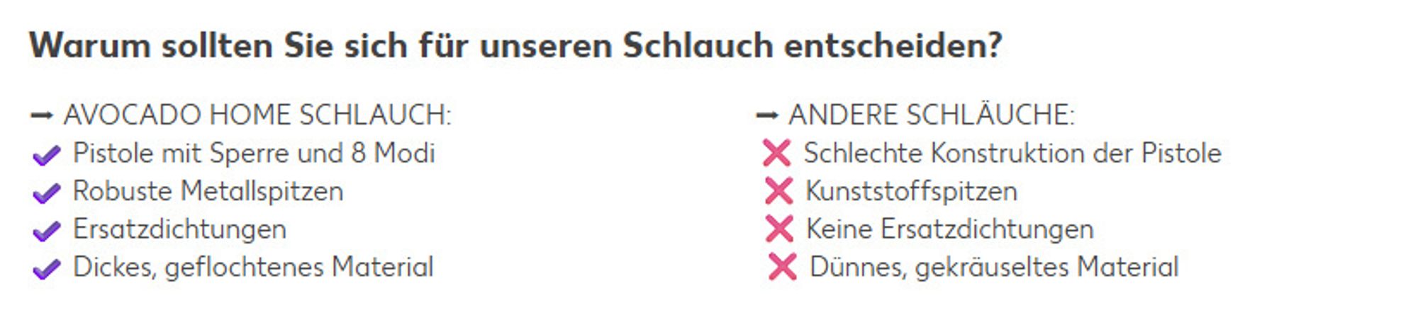 Warum sollten Sie sich für unseren Schlauch entscheiden?