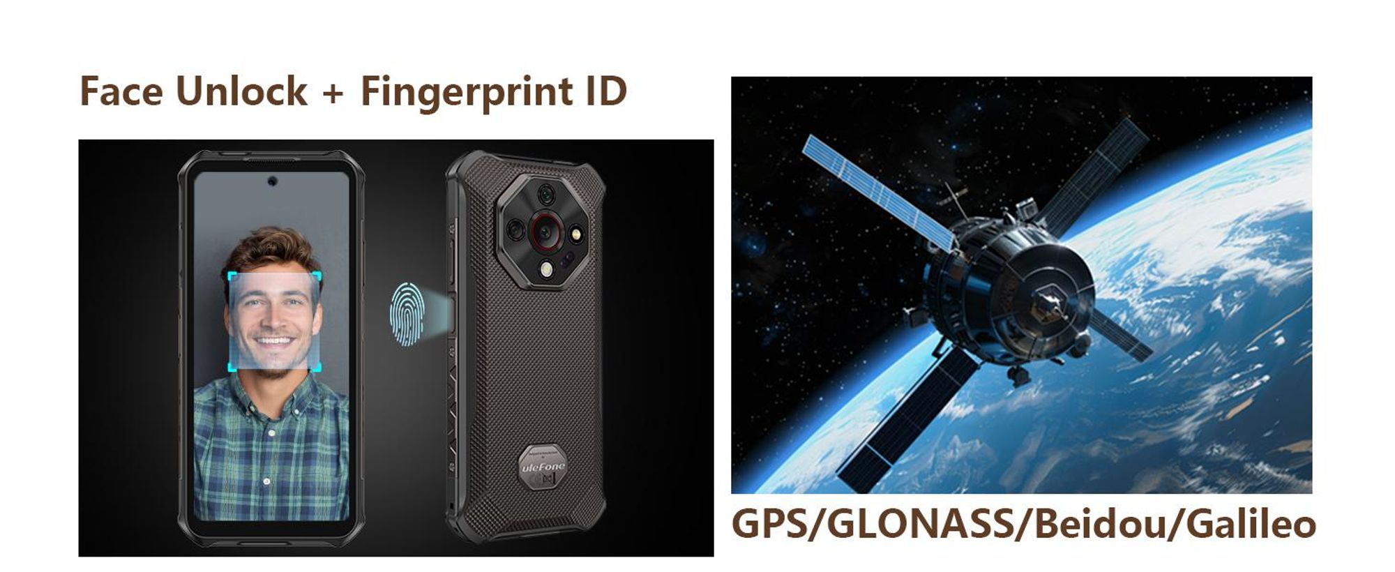 Ulefone Armor X16 Outdoor Handy Ohne Vertrag - 12GB + 128GB - 10360mAh 6.56" 48MP+20MP mit Flashlight, IP68 Outdoor Smartphone Android 15 NFC- Schwarz