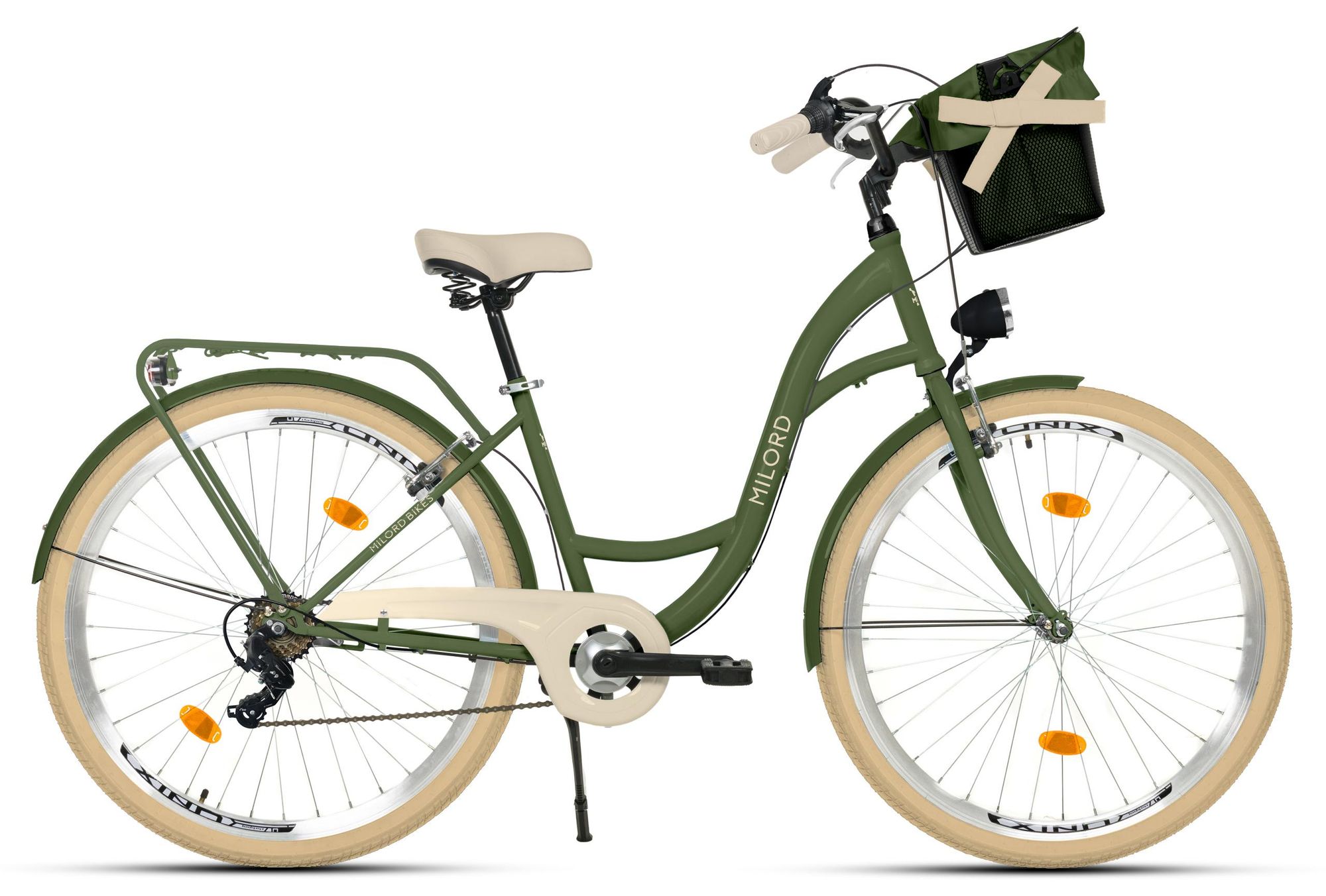 Milord Komfort Fahrrad Mit Korb Damenfahrrad Hollandrad, 28 Zoll, Braun, 7-Gang