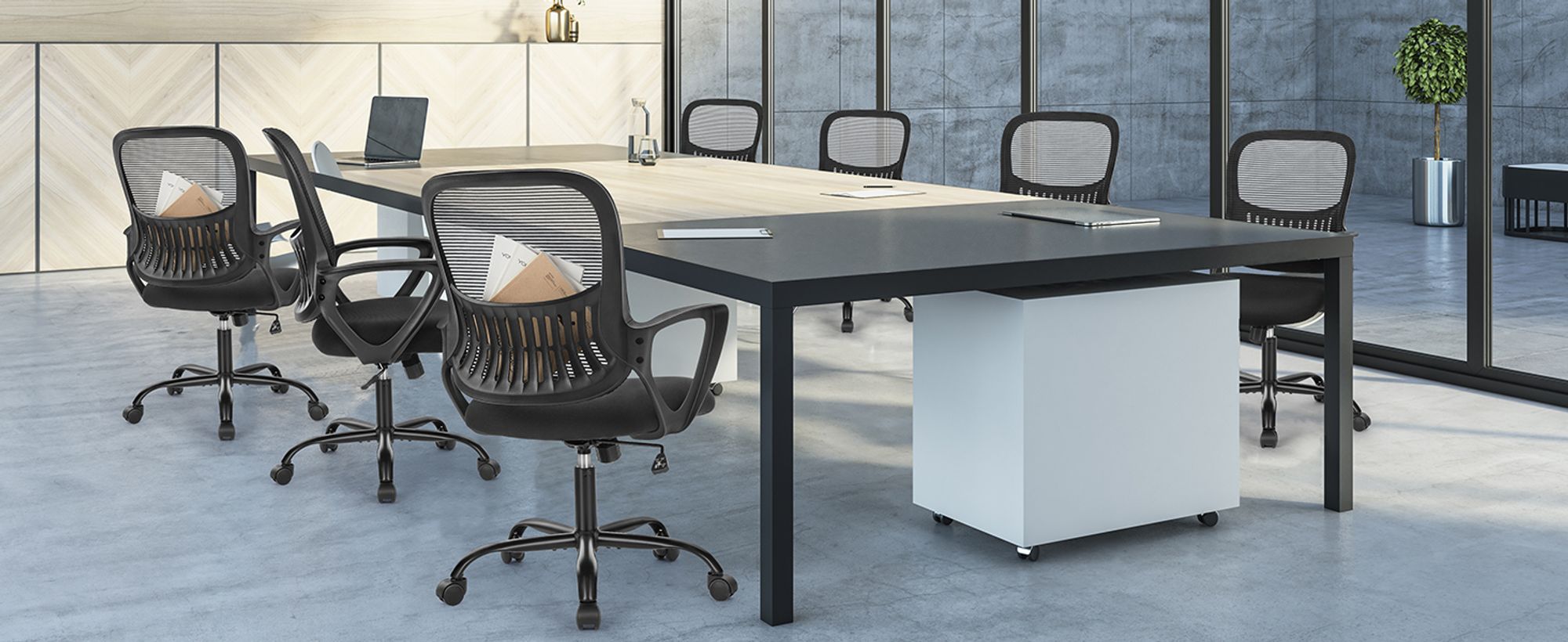 Bürostuhl Ergonomisch, Schreibtischstuhl mit Lendenwirbelstütze, Verstellbaren Armlehnen Bürostühle, Höhenverstellbarer office chair, Drehstuhl