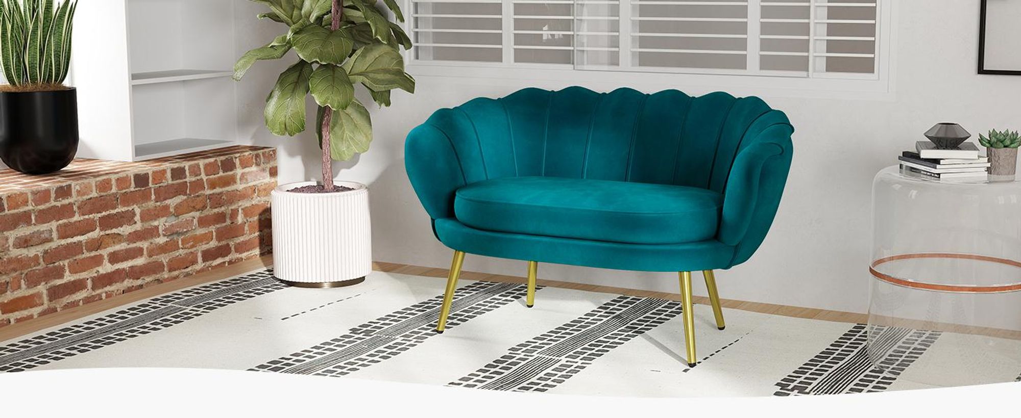 HOMCOM 2 Sitzer Sofa, Couch, gepolsterter Polstersofa, Loveseat mit Armlehne, Samtopik, Doppelsofa bis 150 kg belastbar für Wohnzimmer, Schlafzimmer,