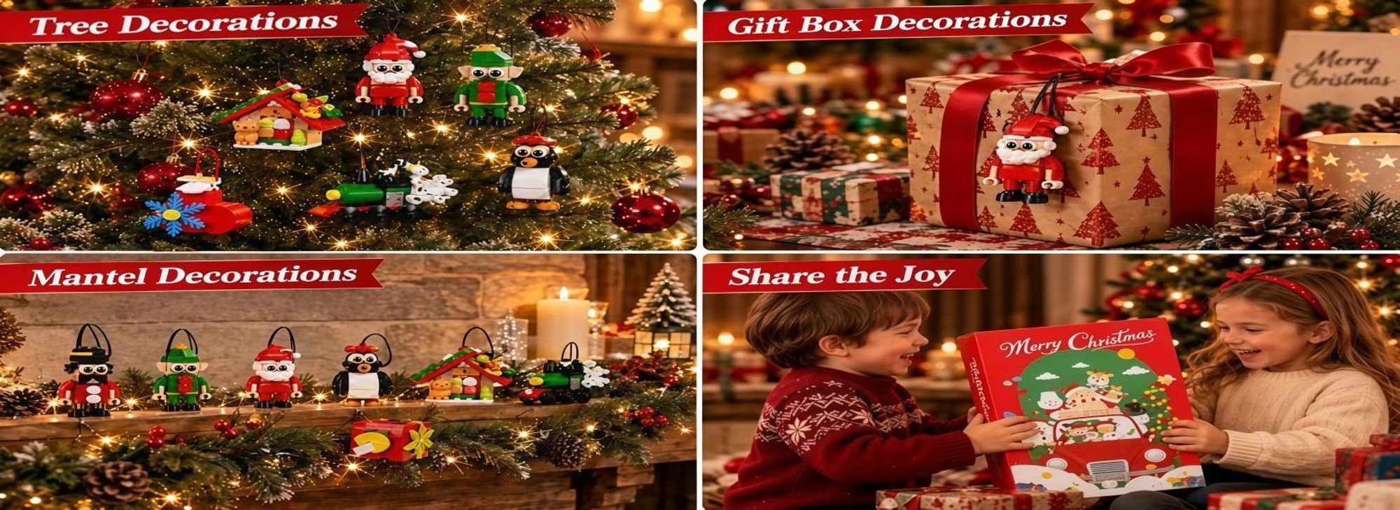 Adventskalender 2026 zum Bauen, 24 Tage Countdown, Weihnachtsbaumschmuck, Bausteine-Set, MINT-Spielzeug, 24 Baustein-Anhänger,700 Teile,Weihnachtsdeko