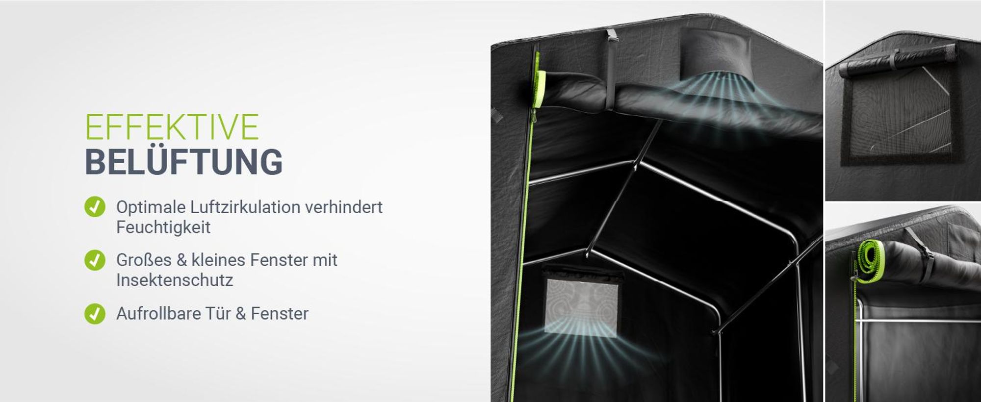 Juskys® Gerätezelt S, 180x120x165 cm in Anthrazit, mit Metallrahmen, Fenstern und Tür