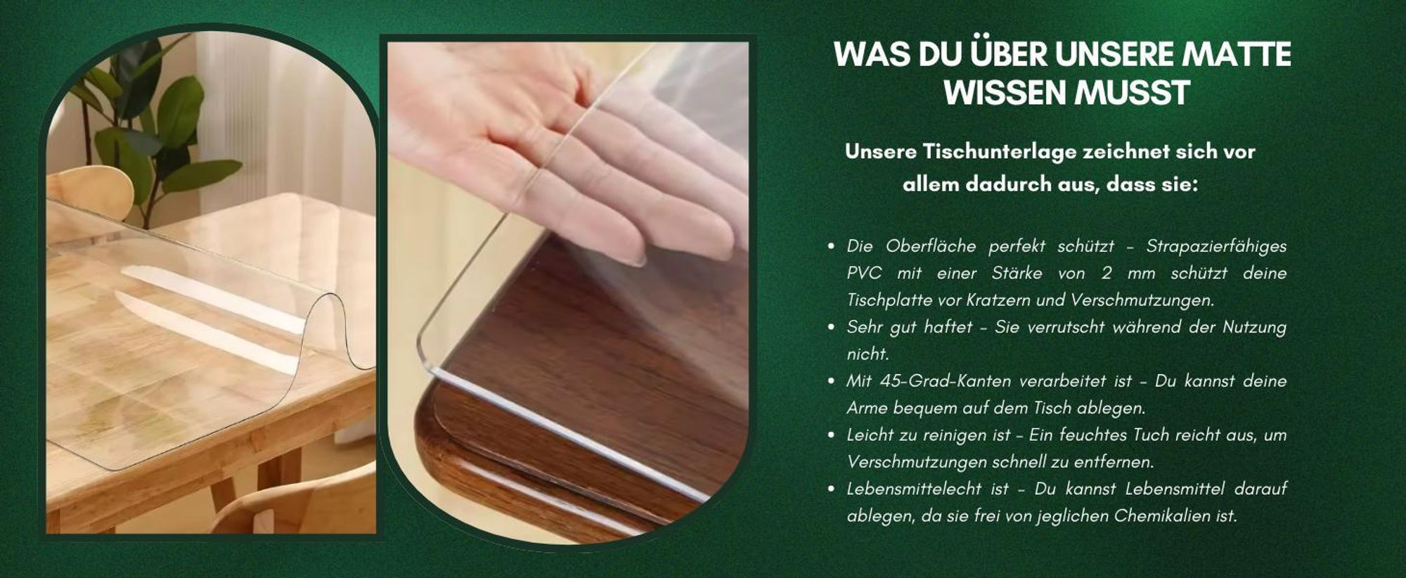 Flexible PVC Schutzfolie, wasserabweisend und ideal für Möbel.