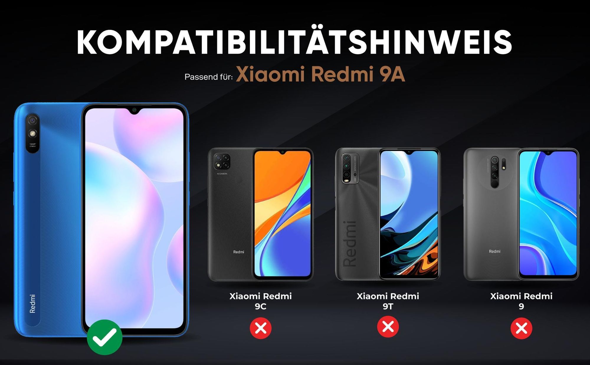 Kompatibilitätshinweise Hülle für Xiaomi Redmi 9A