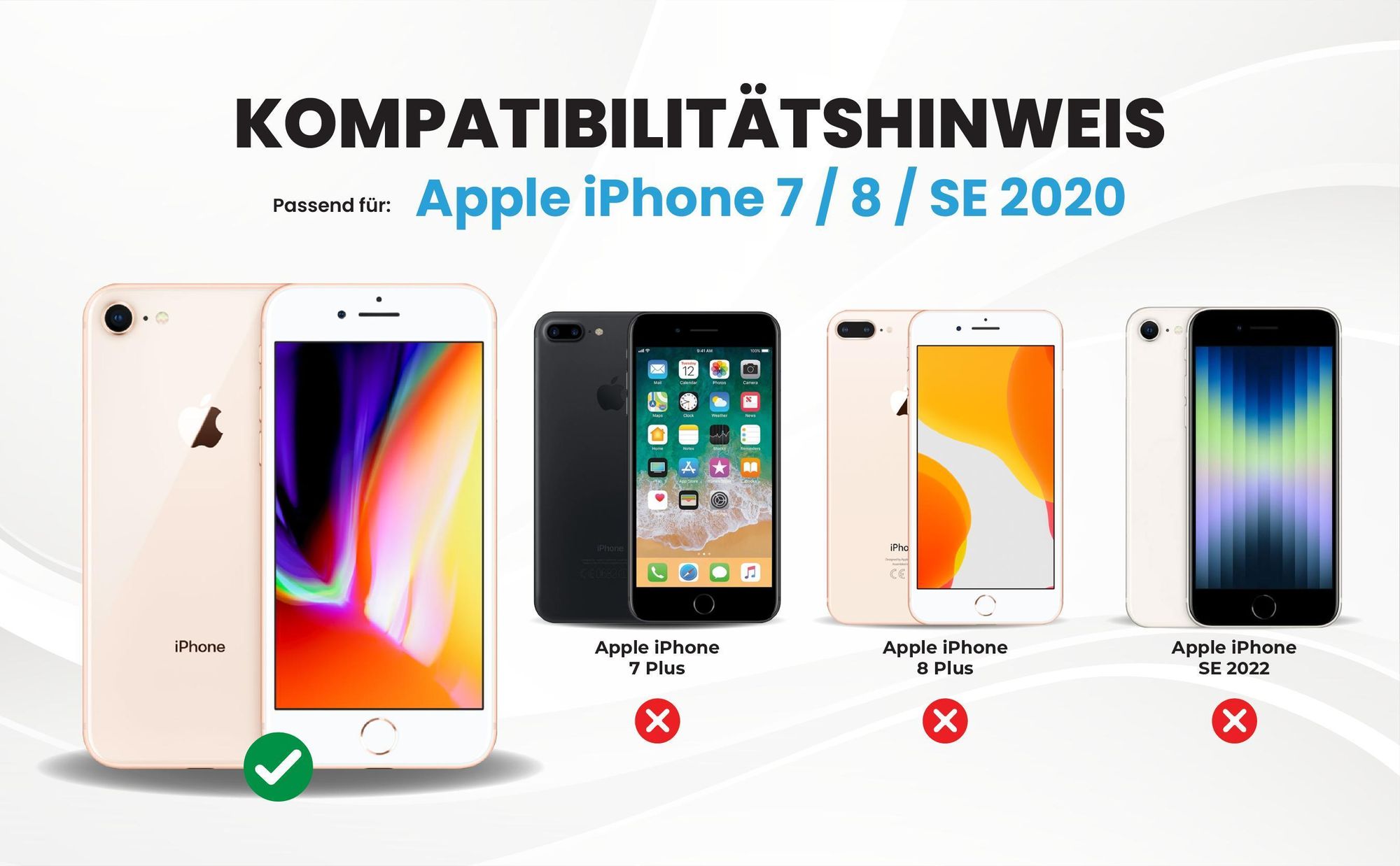 Kompatibilitätshinweise Hülle für Apple iPhone 7 / 8 / SE 2020