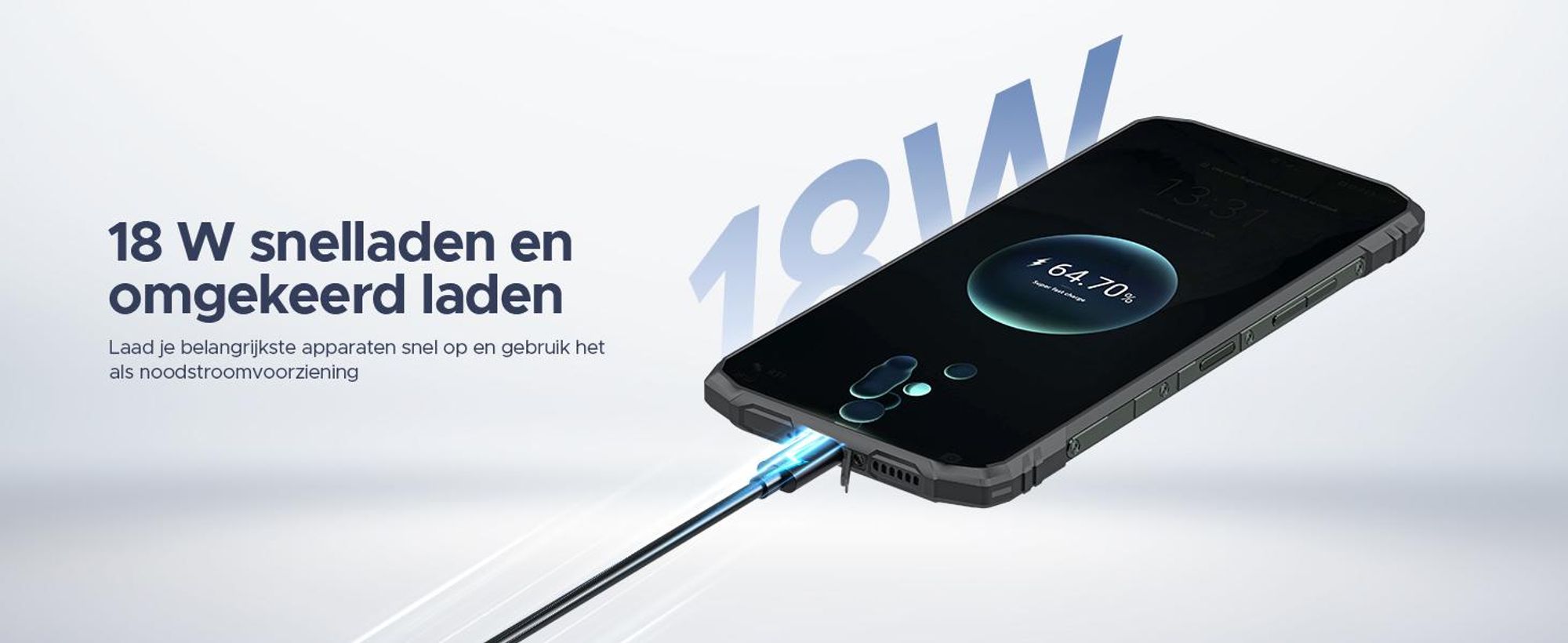 Doogee Blade 10 Ultra Energy, 16,7 cm (6,56 inch), 6 GB, 128 GB, 64 MP, Android 16.0, zwart