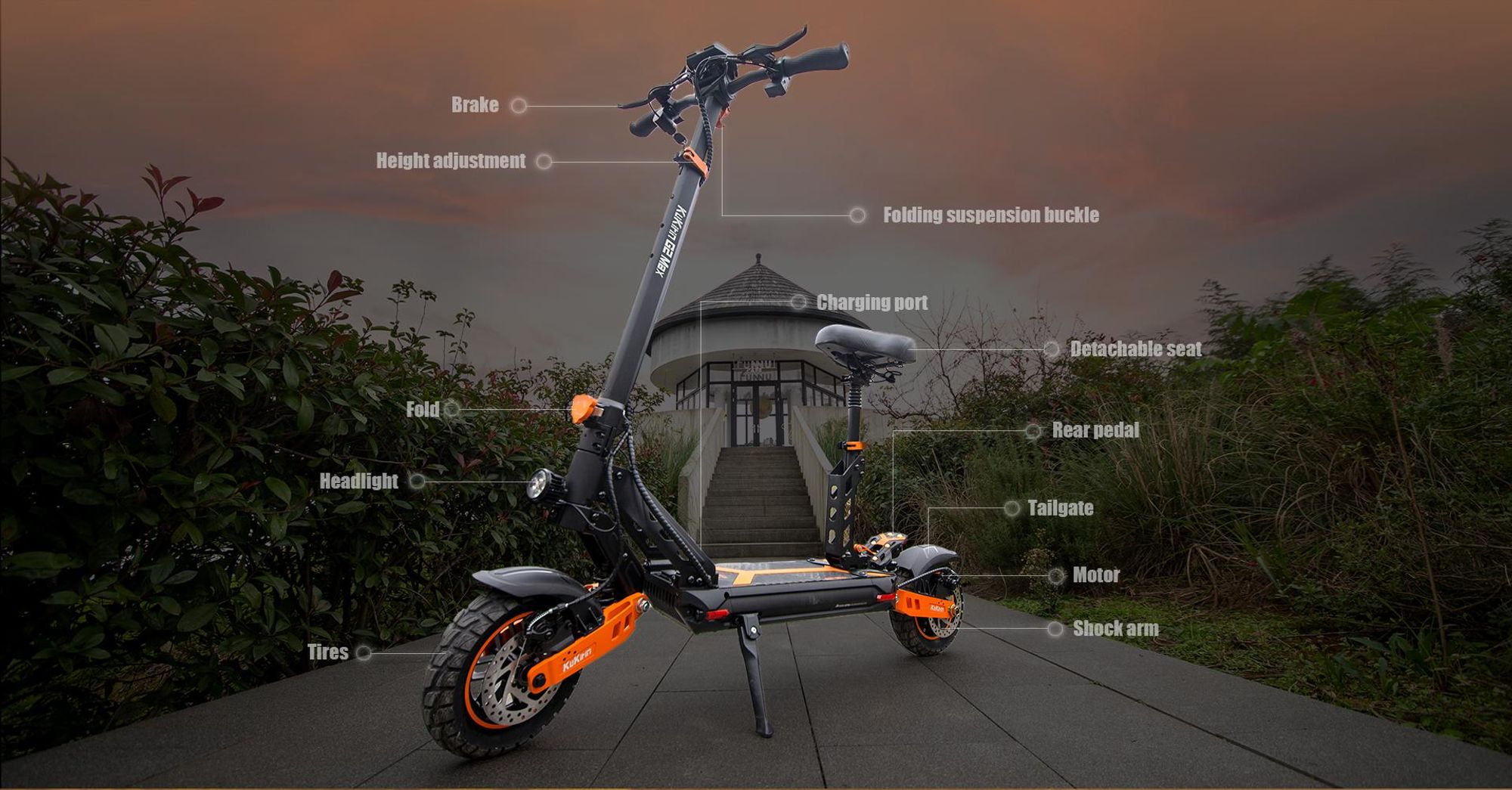 G2 MAX - Trottinette Électrique Pliable - Batterie 48V 20Ah - Autonomie 80KM - Roues 10'' - Freins à disque avant et arrière - Écran LED multifonction