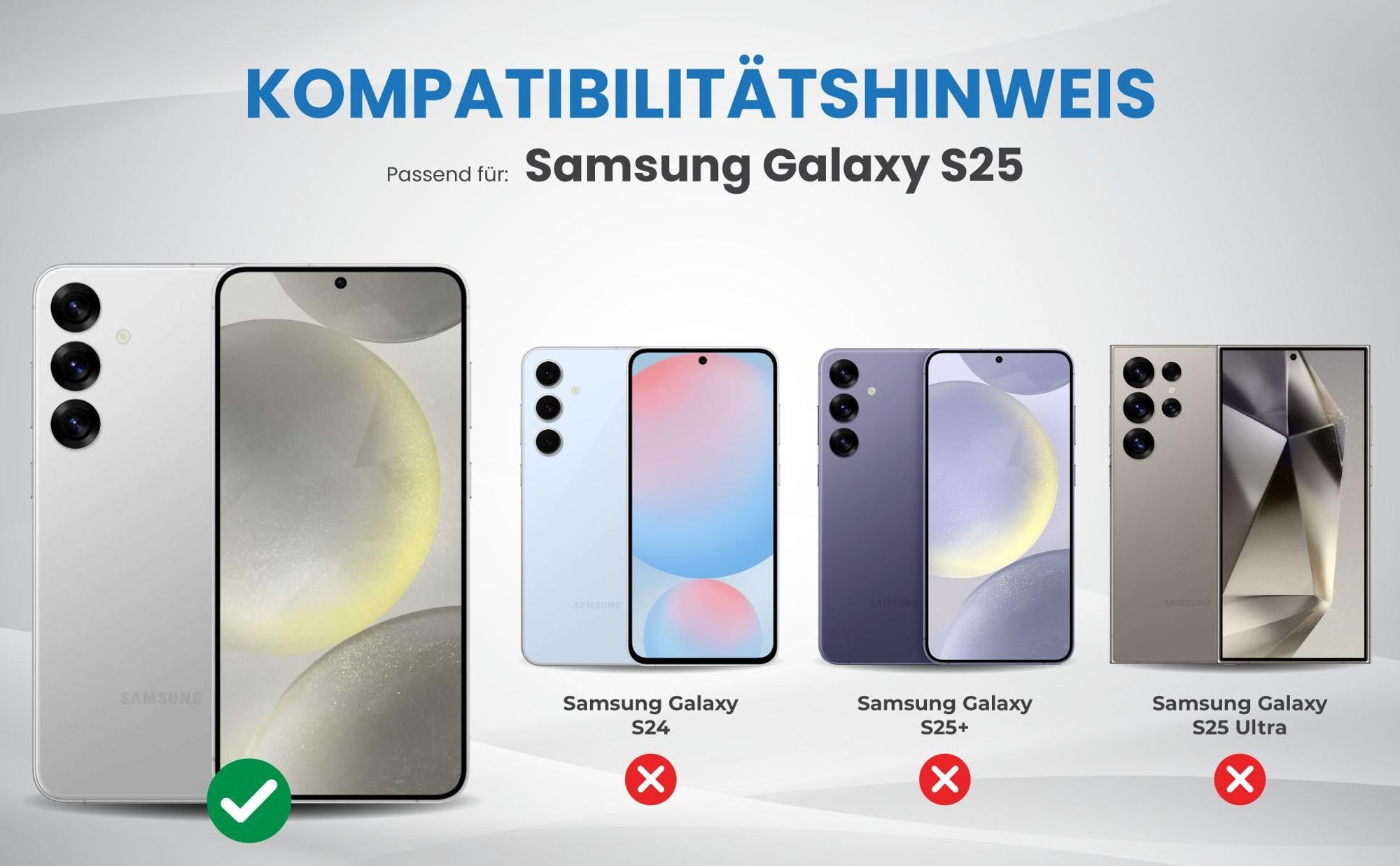 Kompatibilitätshinweise Hülle für Samsung Galaxy S25