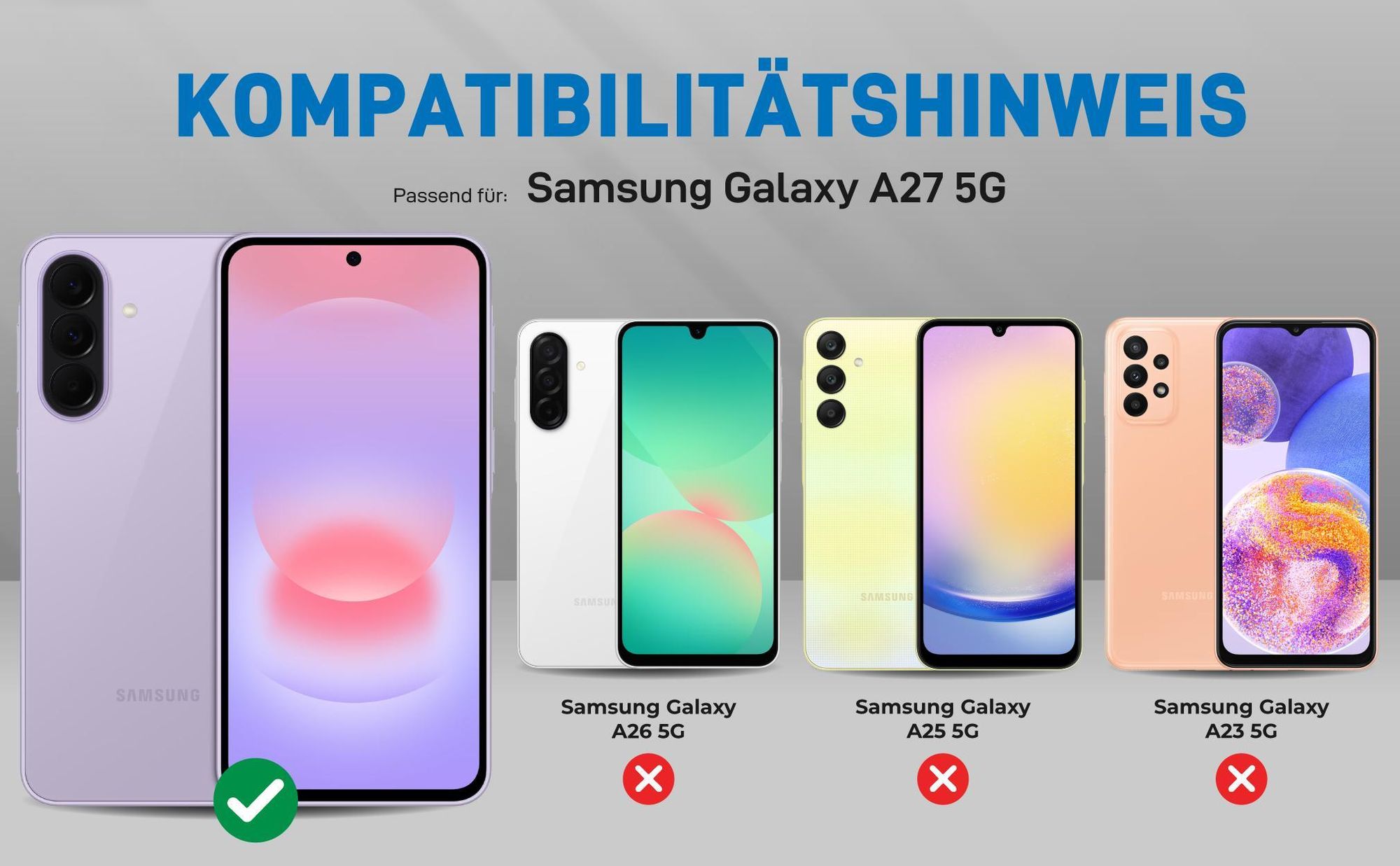 Kompatibilitätshinweise Hülle für Samsung Galaxy A27 5G