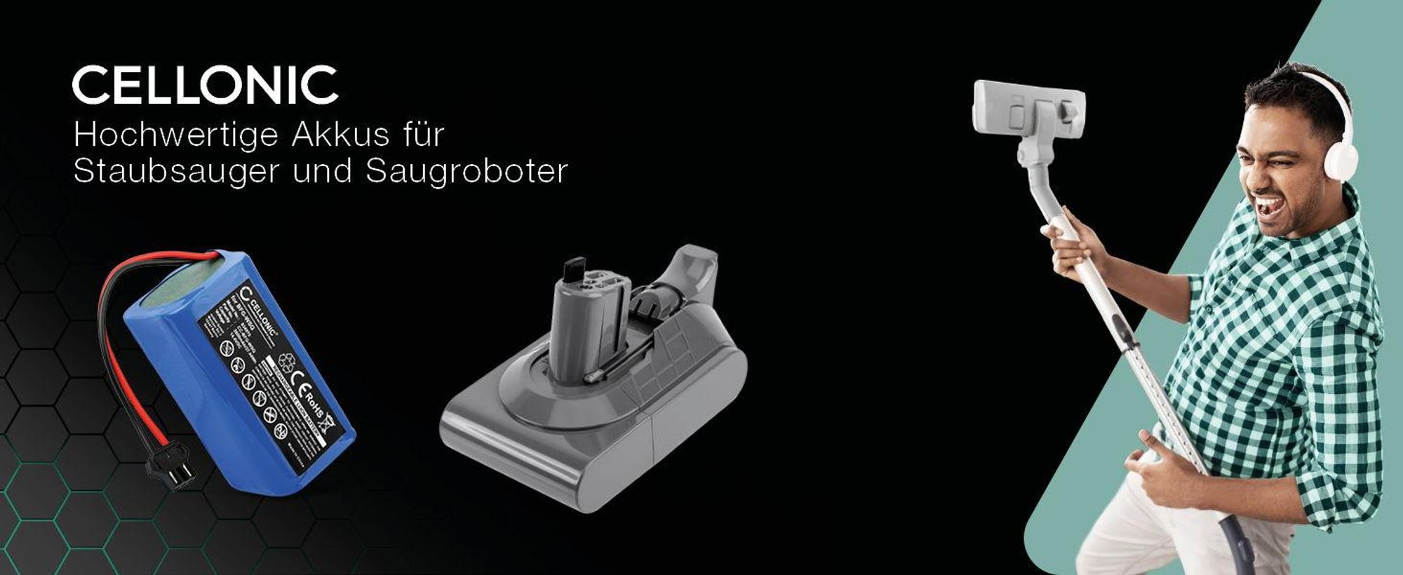 CELLONIC 1x Akku für Staubsauger Kompatibel mit Dyson V7, V7 Animal Pro plus, V7 Absolute Extra, 968670-02 - (2000mAh, 21.6V)