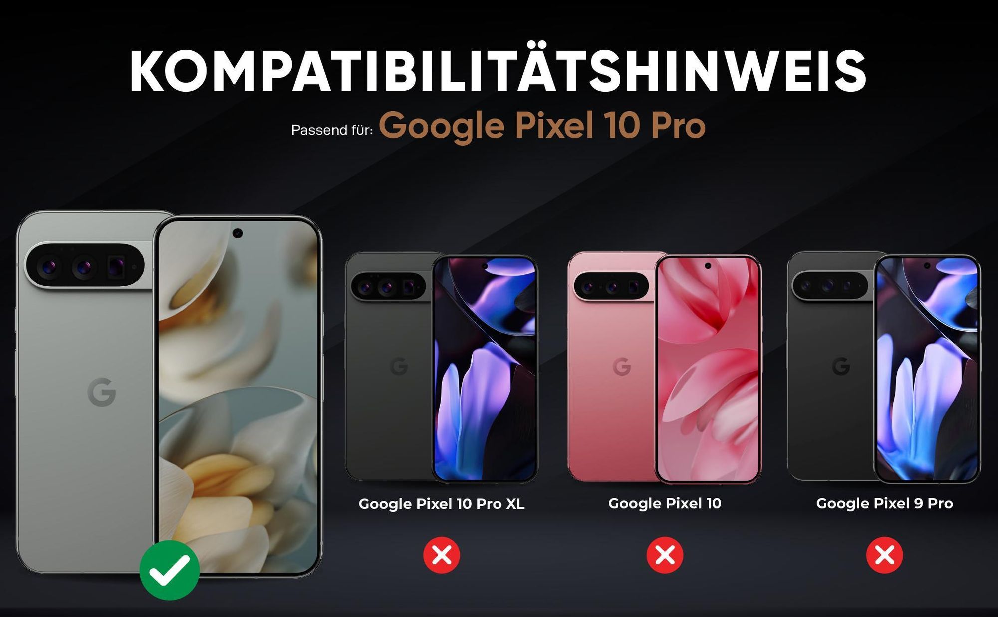 Kompatibilitätshinweise Hülle für Google Pixel 10 Pro