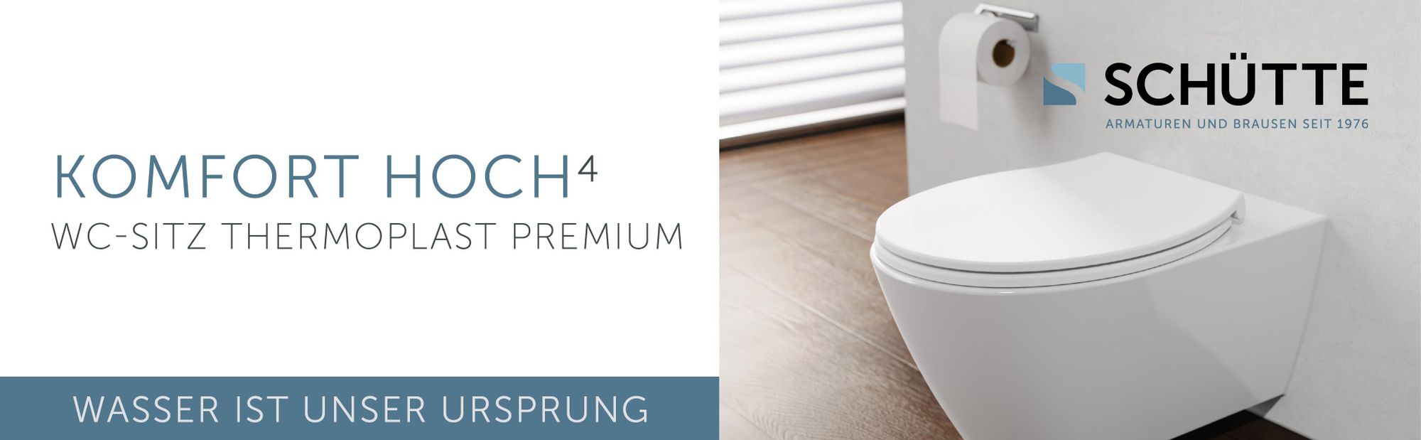 SCHÜTTE Thermoplast WC-Sitz WHITE, PREMIUM, mit Absenkautomatik und Schnellverschluss