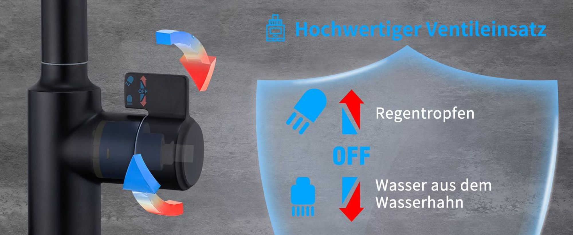Homelody Wasserfall Küchenarmatur, Wasserhahn Küche Ausziehba 360° Drehbar, Mischbatterie Küchenarmatur mit 4 Wassersprühmodi, Edelstahl, Schwarz