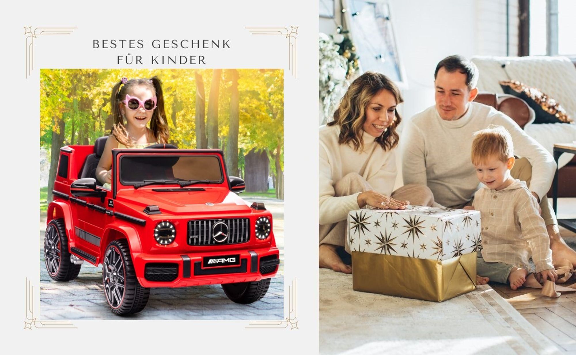 FCH Elektroautos für Kinder Mercedes Benz G63 AMG mit 12V Elektrofahrzeug 2,4G Fernbedienung, 2-türiges Kinder-Elektrofahrzeug mit MP3 Rot