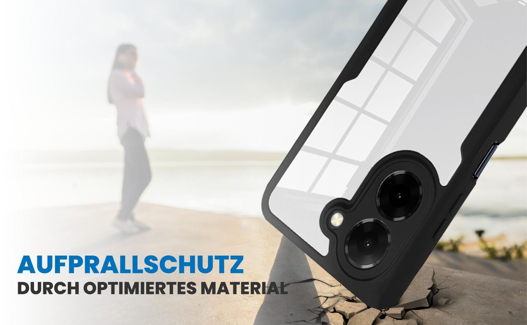 Schwarzes Front Back Cover für Xiaomi Redmi A5 mit Aufprallschutz