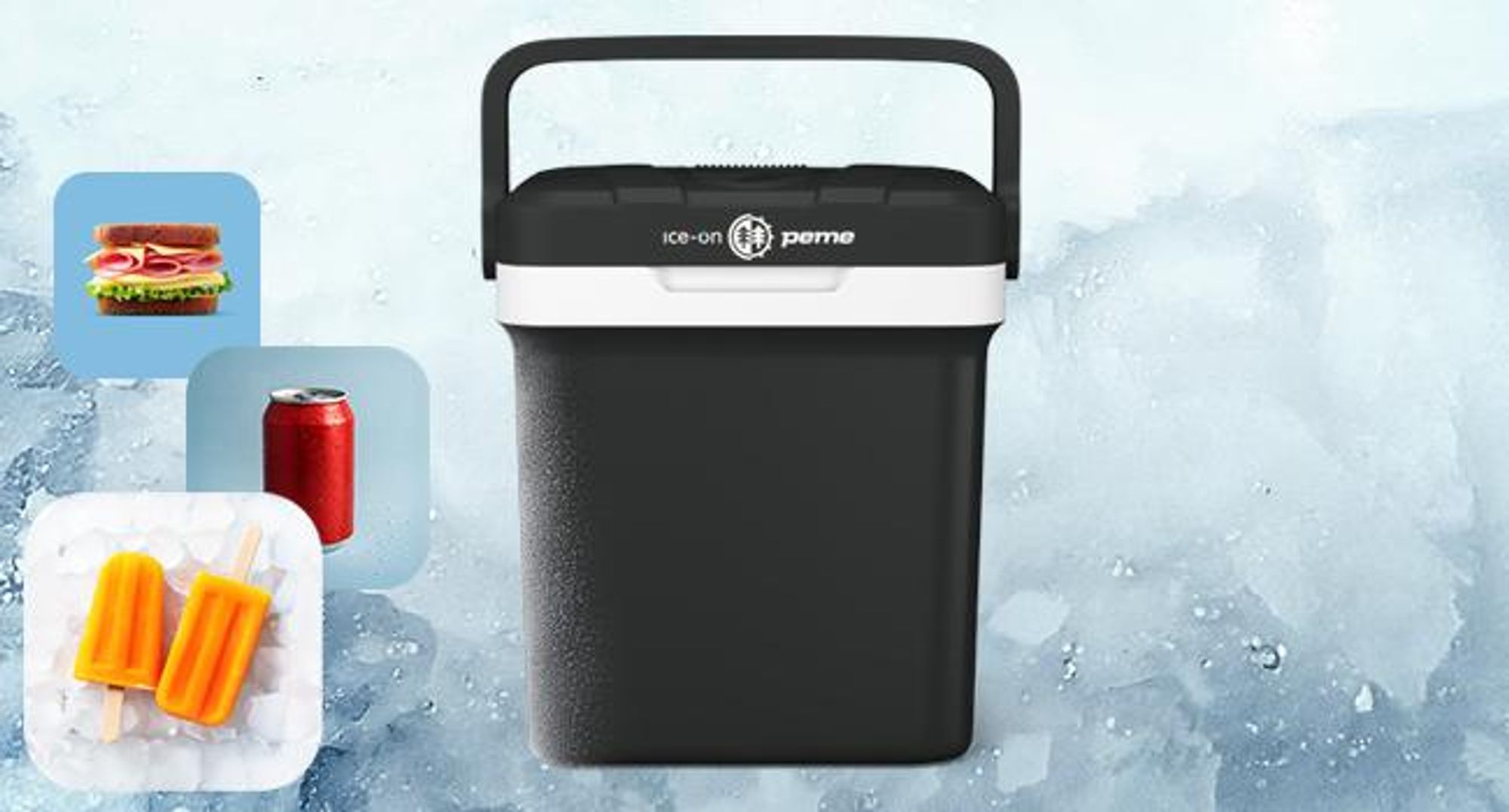 PEME Essential 23L Elektryczna lodówka turystyczna – termoelektryczna torba chłodząca, lodówka samochodowa, lodówka kempingowa, pojemnik do podgrzewania, USB, ECO, przenośna, do samochodu, mini, czarna