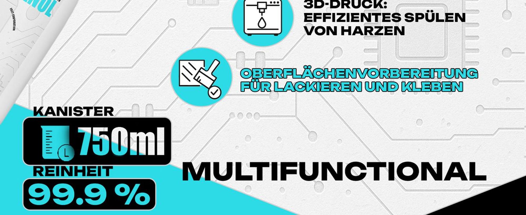 Izopropanol 750 ml 99,9% IPA Środek czyszczący w sprayu Odtłuszczacz do elektroniki GiDeli