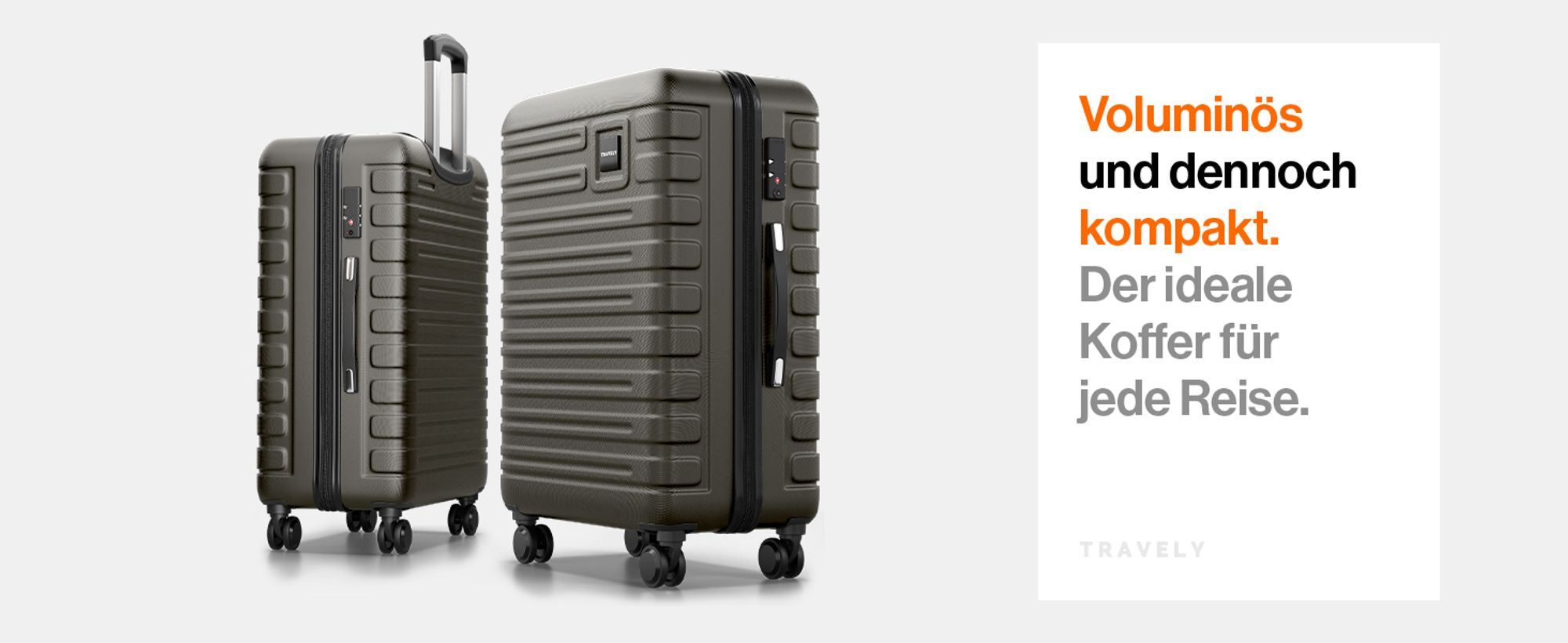 Travely Polycarbonat Koffer Groß 67cm L - 60L Innenvolumen - sehr robuster Hartschalen Koffer mit sanften Rollen & TSA Schloss, Reisekoffer, Koffer & Trolleys, Reisekoffer mit Rollen