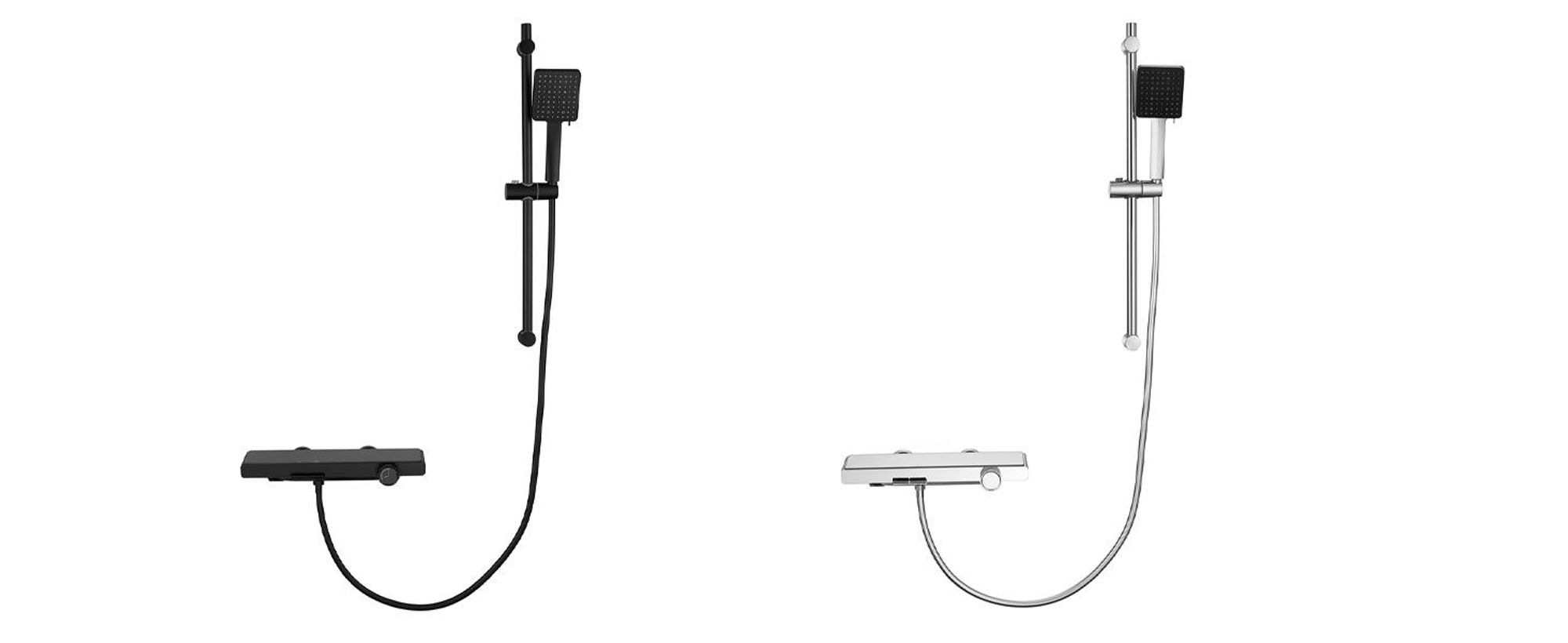AURALUM Verchromte Wasserfall-Duscharmatur, Duschstange mit Duschkopf, Handbrausekopf mit 6 , Badewannen-Duschset., Badewannenarmatur mit Duschsystem