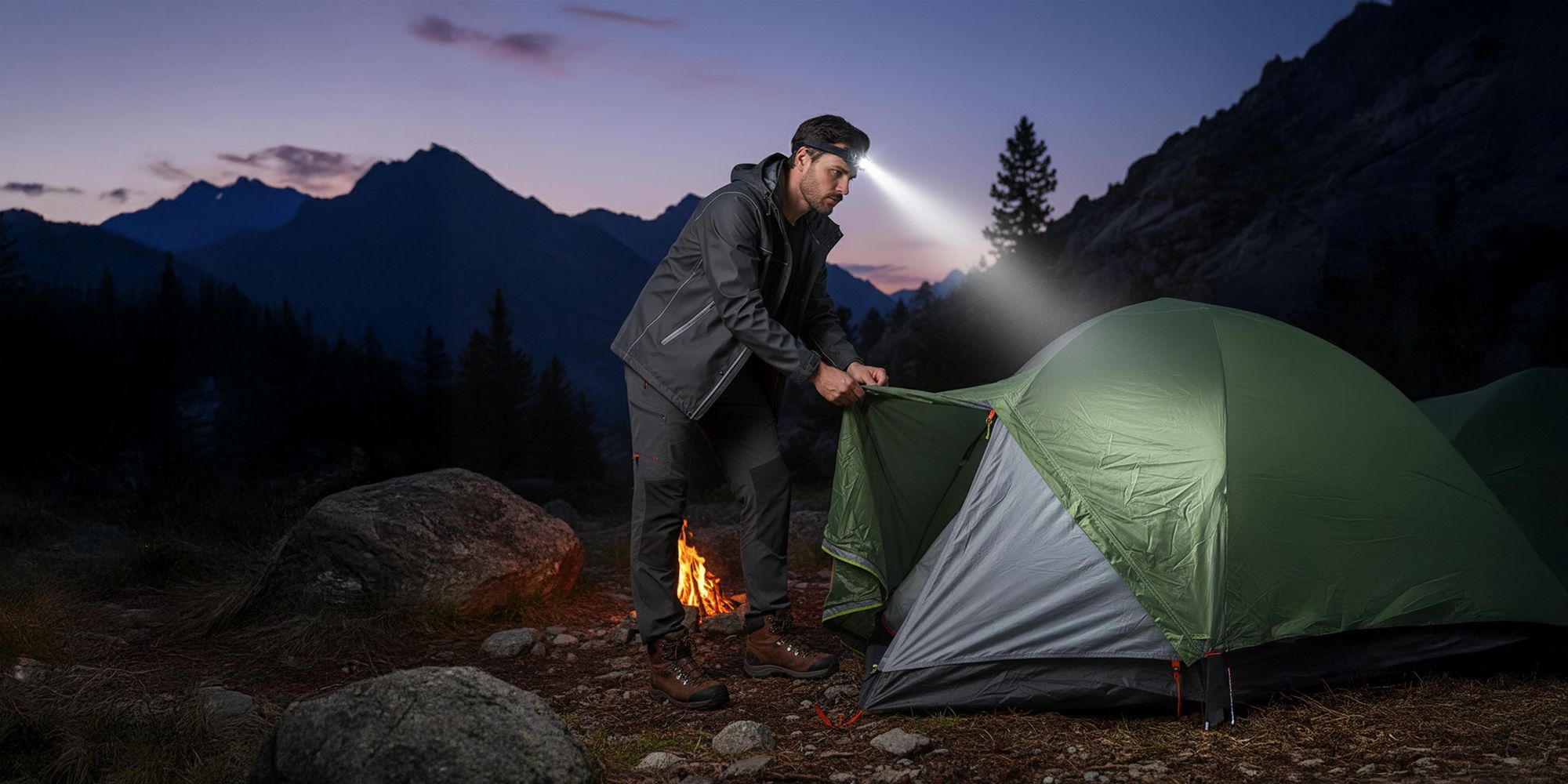 LED Stirnlampe Wiederaufladbar, 360lm Kopflampe mit Gestensteuerung & Zoom, Rotlicht & IPX4 Wasserdicht, 1800mAh Akku, EVI TECH NightFlare