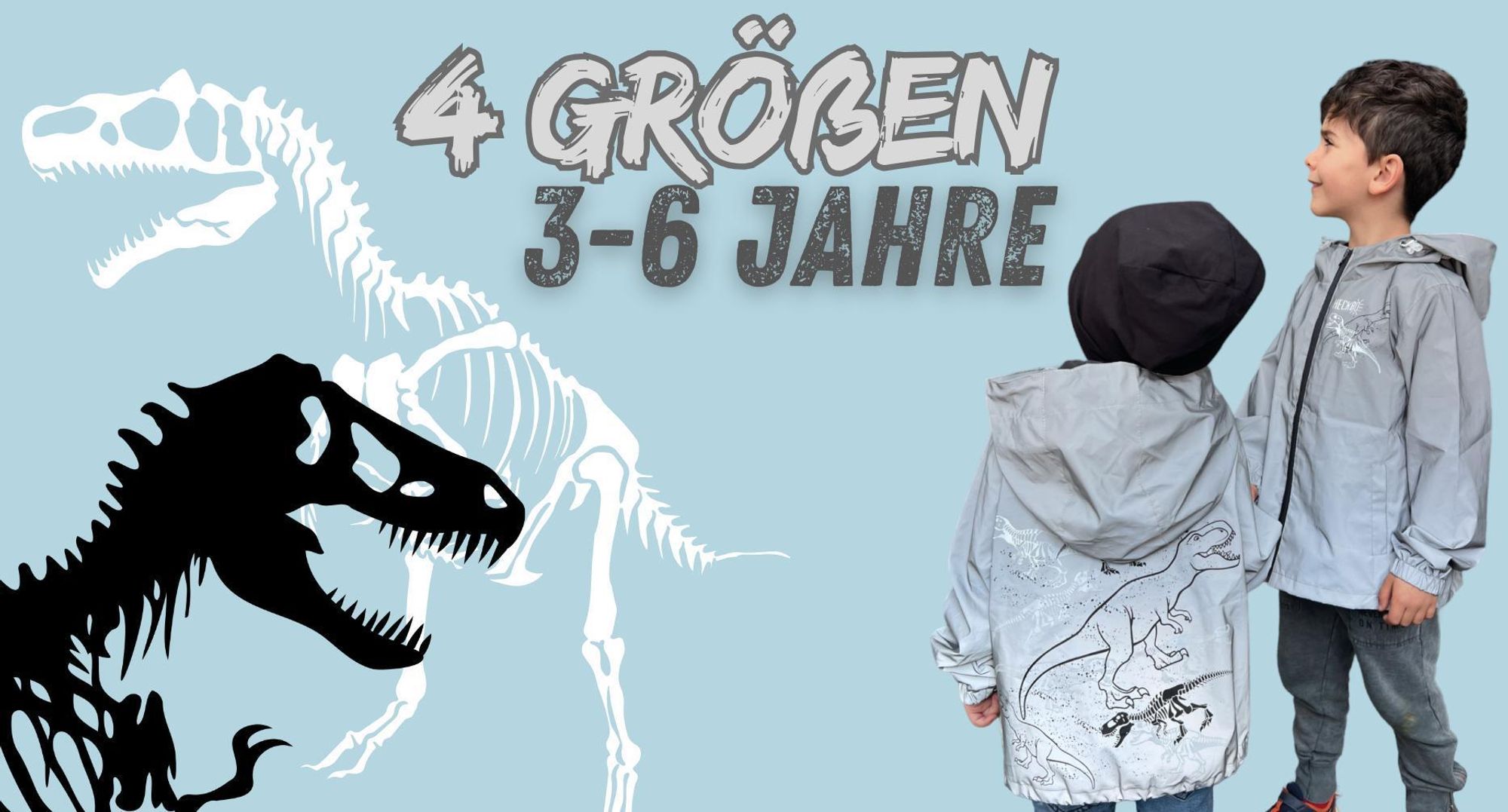 Kinder Reflektor Regenjacke Dinosaurier - 3 Jahre