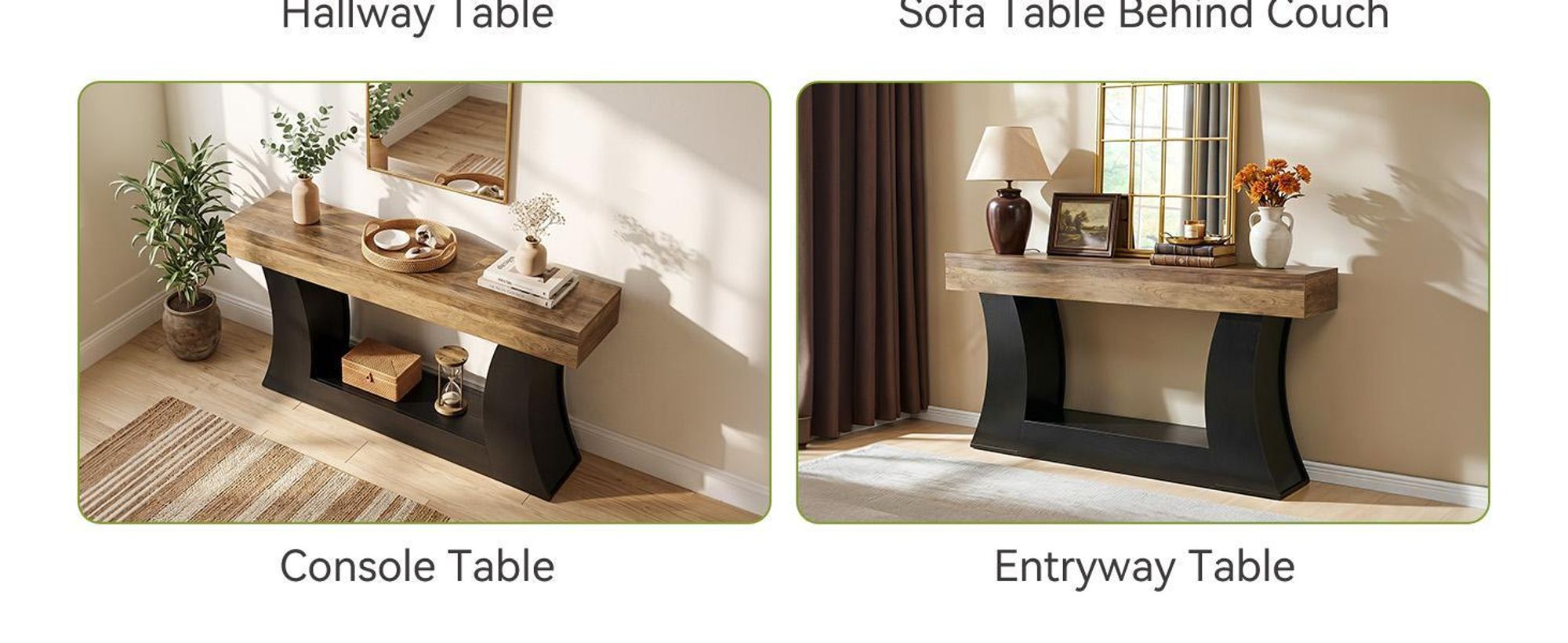 Table console table d’entrée style ferme de 160 cm pour salon, couloir, hall