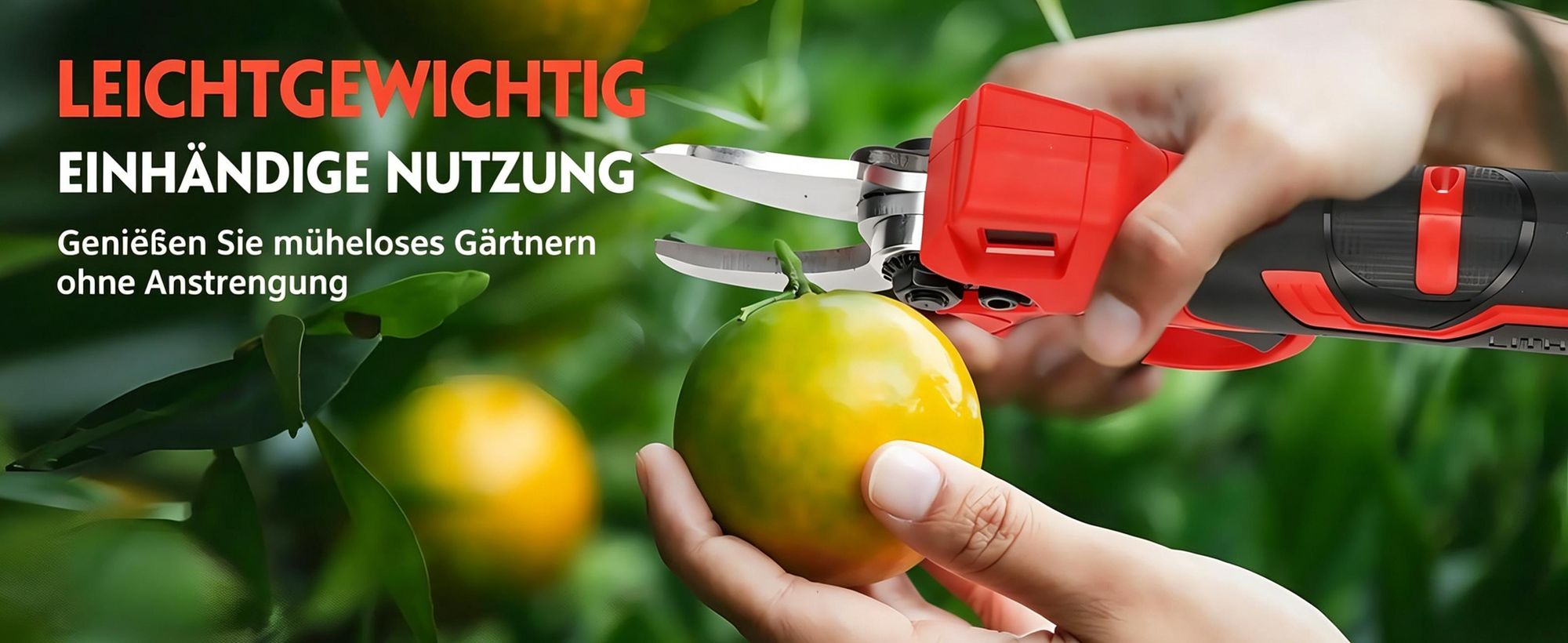 Akku-Gartenschere, elektrische Gartenschere, Schnittdurchmesser 0-30 mm, fortschrittliche Digitalanzeige, mit 2 Akku, 21-V-Gartenschere, Baumschere