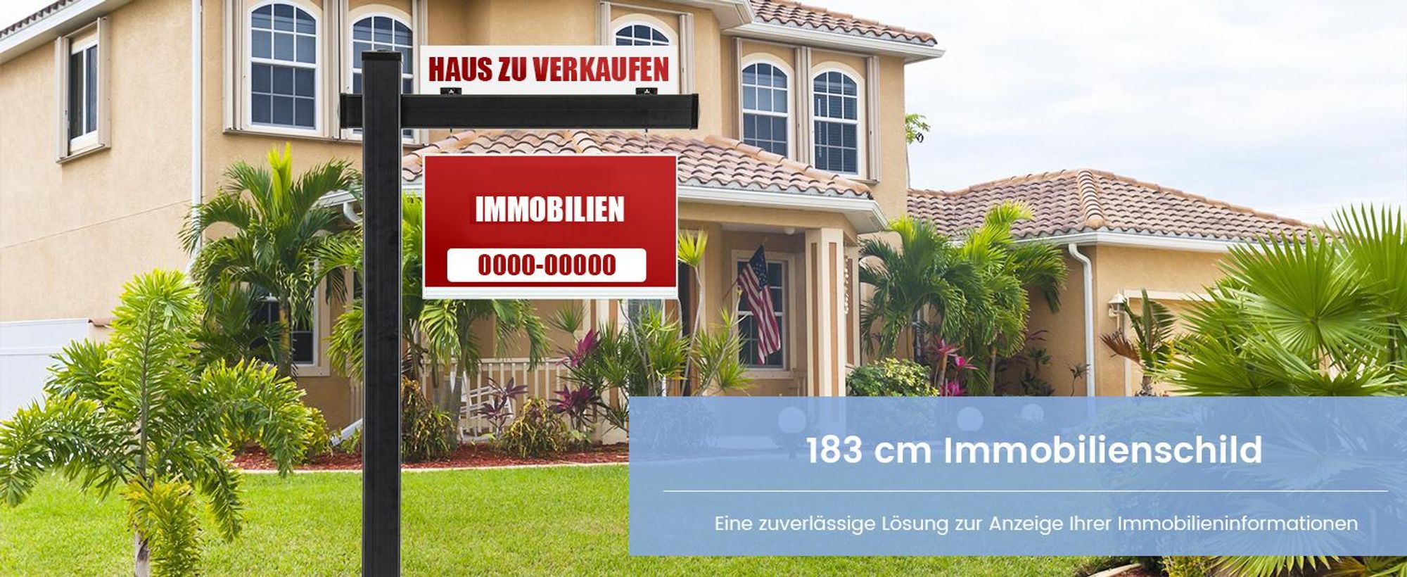 COSTWAY Schilder Pfosten 180 cm, Immobilien-Posterstand, UPVC, Stahlpfahl, Zeichenpfosten, für 15 x 60 cm Reiter, Weiß