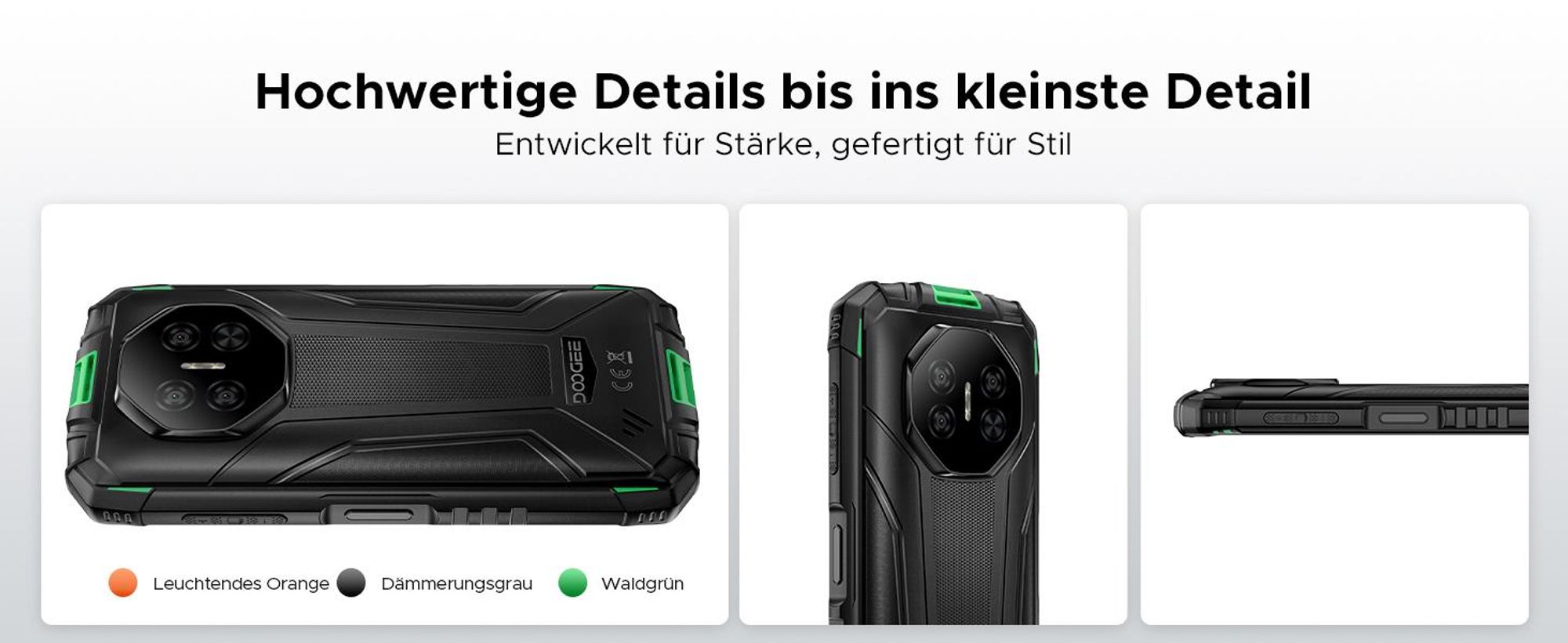 DOOGEE Fire 3 Outdoor Smartphone Handy, 4G, Android 16, IP68/IP69K, 5,5" HD+, 8350mAh, 12+64GB, 13MP, NFC, Gesichtserkennung, ohne Vertrag