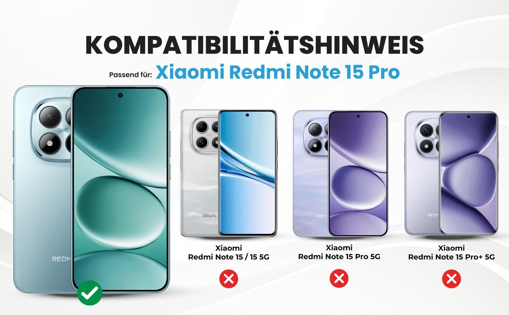 Kompatibilitätshinweise Hülle für Xiaomi Redmi Note 15 Pro