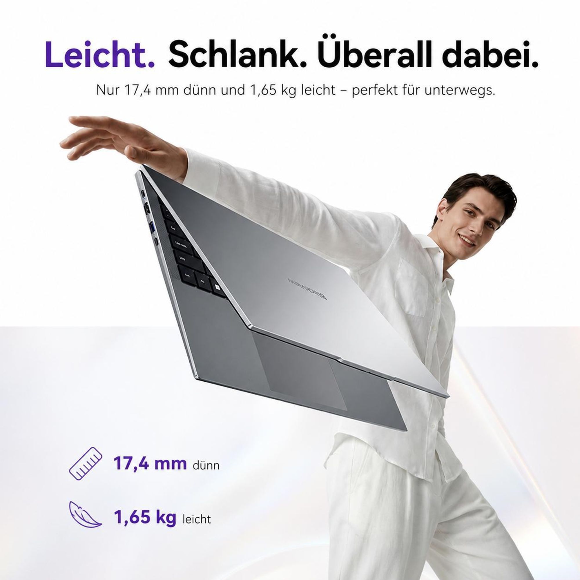 Blackview AceBook 8 Pro, 16" FHD, AMD Ryzen™ 7 3700U, 16GB RAM, 512GB SSD, Windows 11 Pro, 17,4mm dünn, 1,65kg leicht, Silikon-Tastaturschutz DE