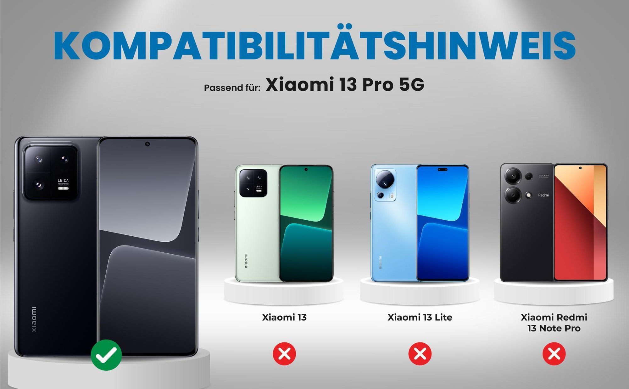 Kompatibilitätshinweise Hülle für Xiaomi 13 Pro 5G