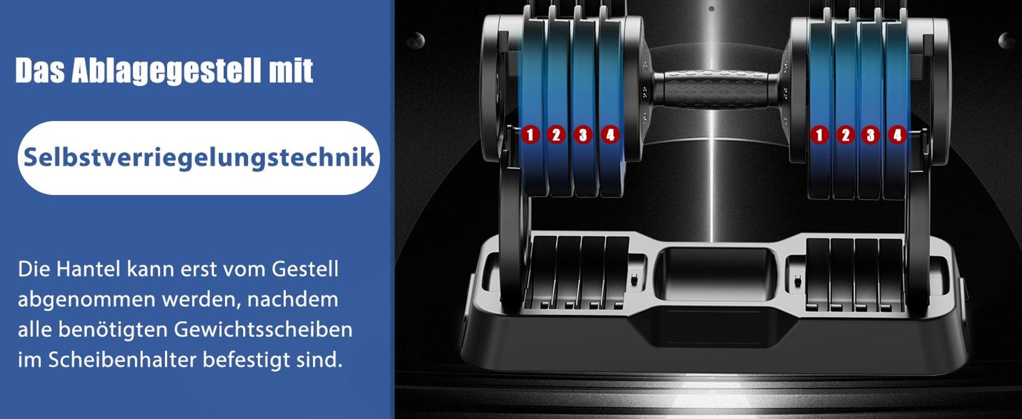DH FitLife 25 kg verstellbare Hanteln 4 bis 25 kg mit 10 Gewichtsstufen, Kurzhantel Set mit Hantelscheiben, variable Gewichte 10-in-1