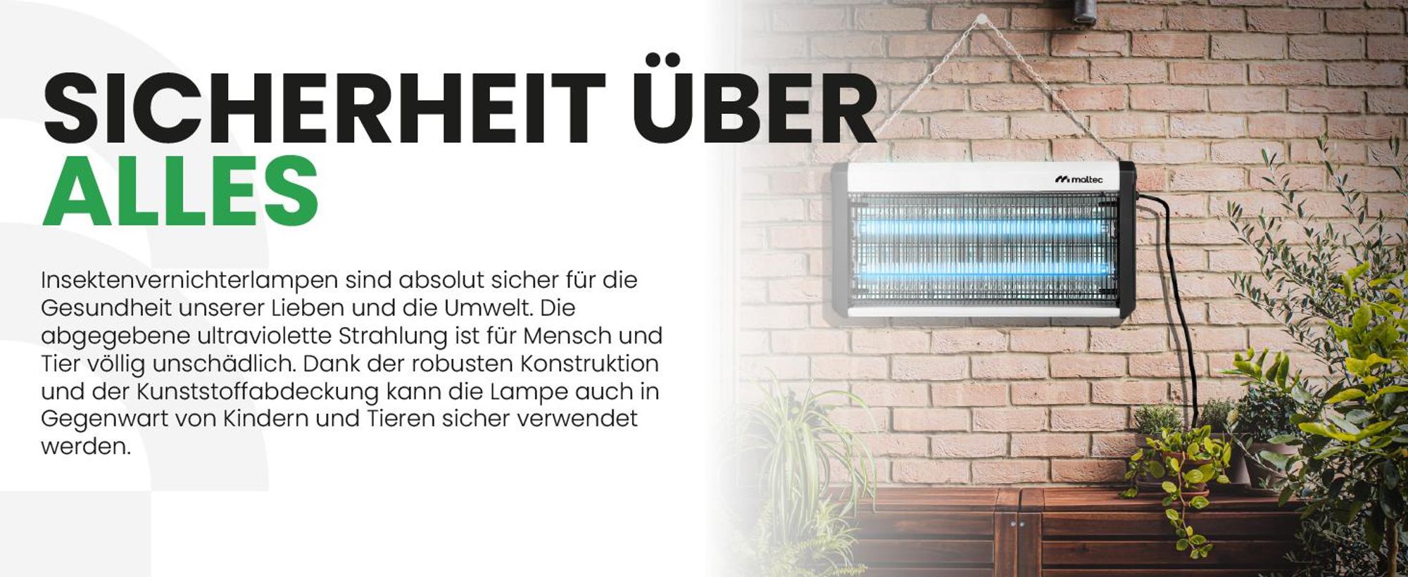MalTec Insektenvernichter elektrisch Fliegenfalle MasterKiller 30W UV Moskito Insektenlampe Mückenlampe