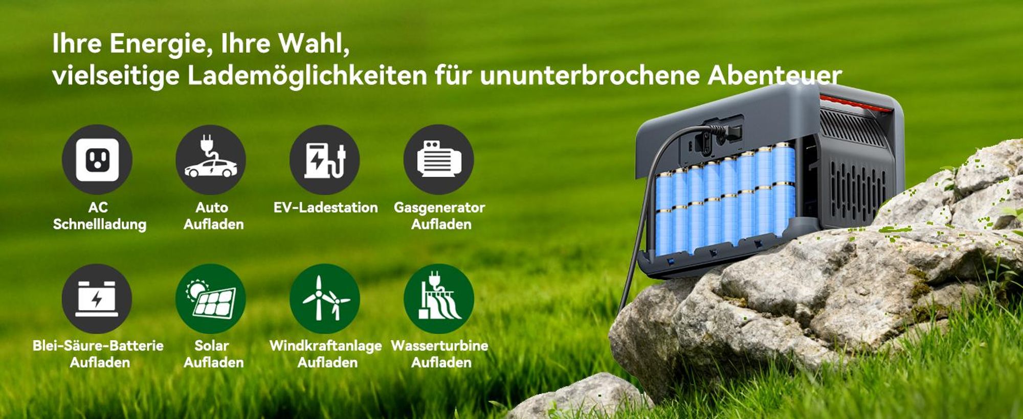 Oscal Powermax 1800SE Tragbar Powerstation, 1024Wh LiFePO4-Akku,1800W Solargenerator 1,8 in kW,(1-tlg),Notstromversorgung, Camping,Wohnmobil, zu Hause
