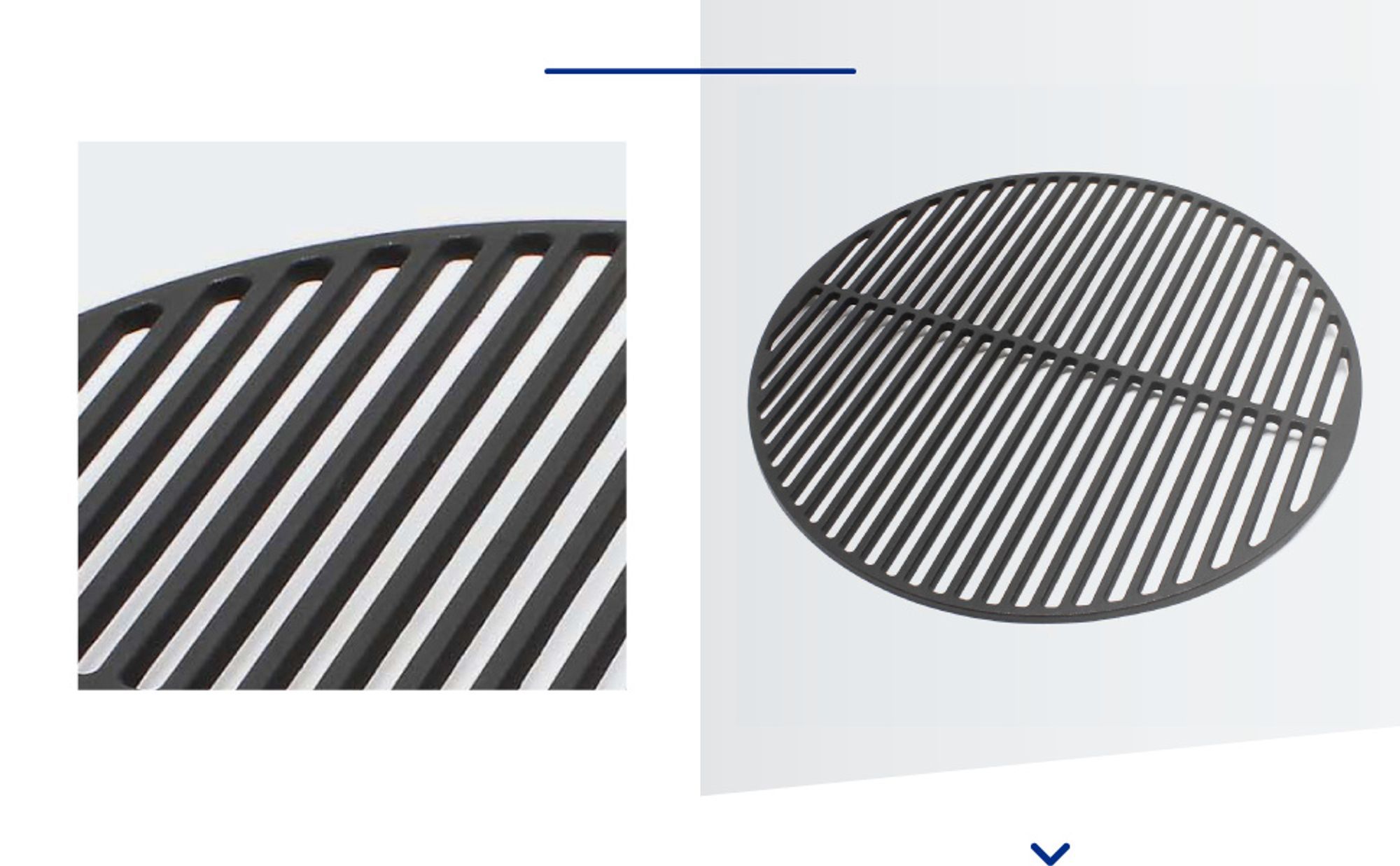 Gusseisen Grillrost rund 54,5 cm massiv für Kugelgrill und Rundgrill