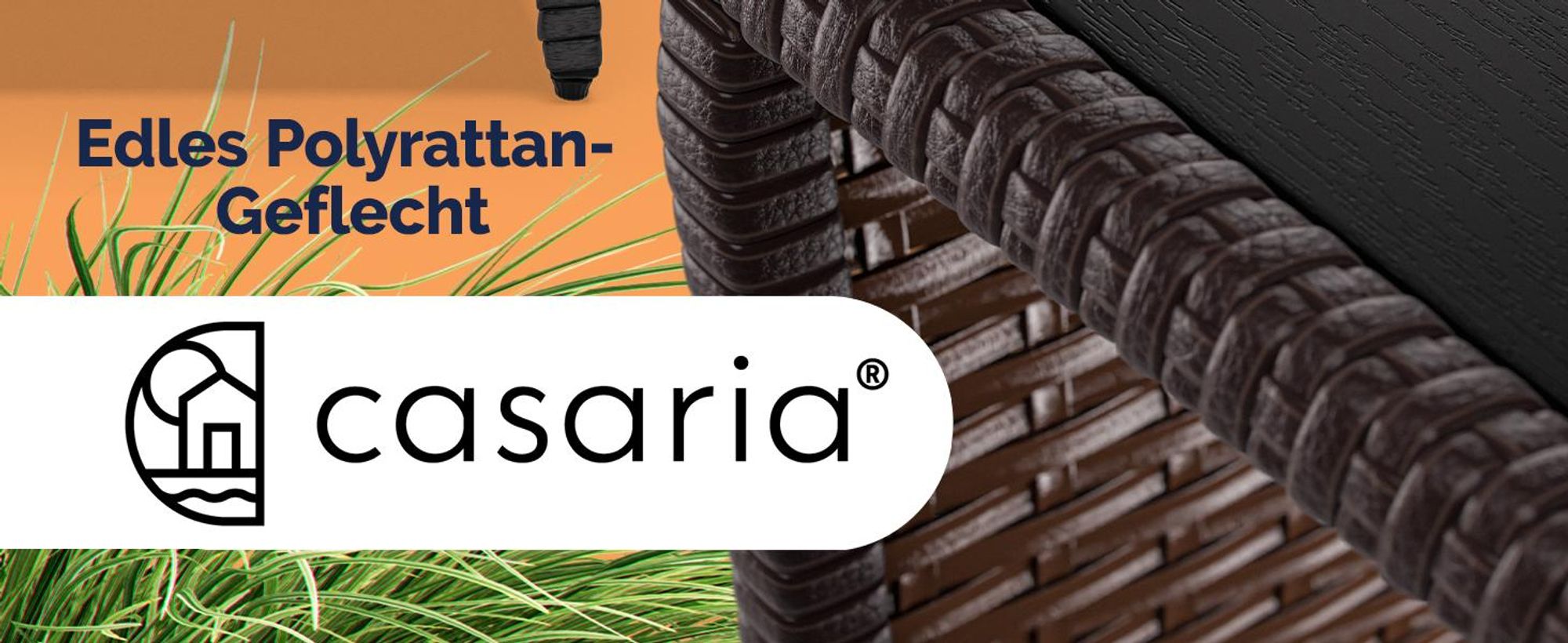 CASARIA® Polyrattan Beistelltisch mit WPC Tischplatte Grau