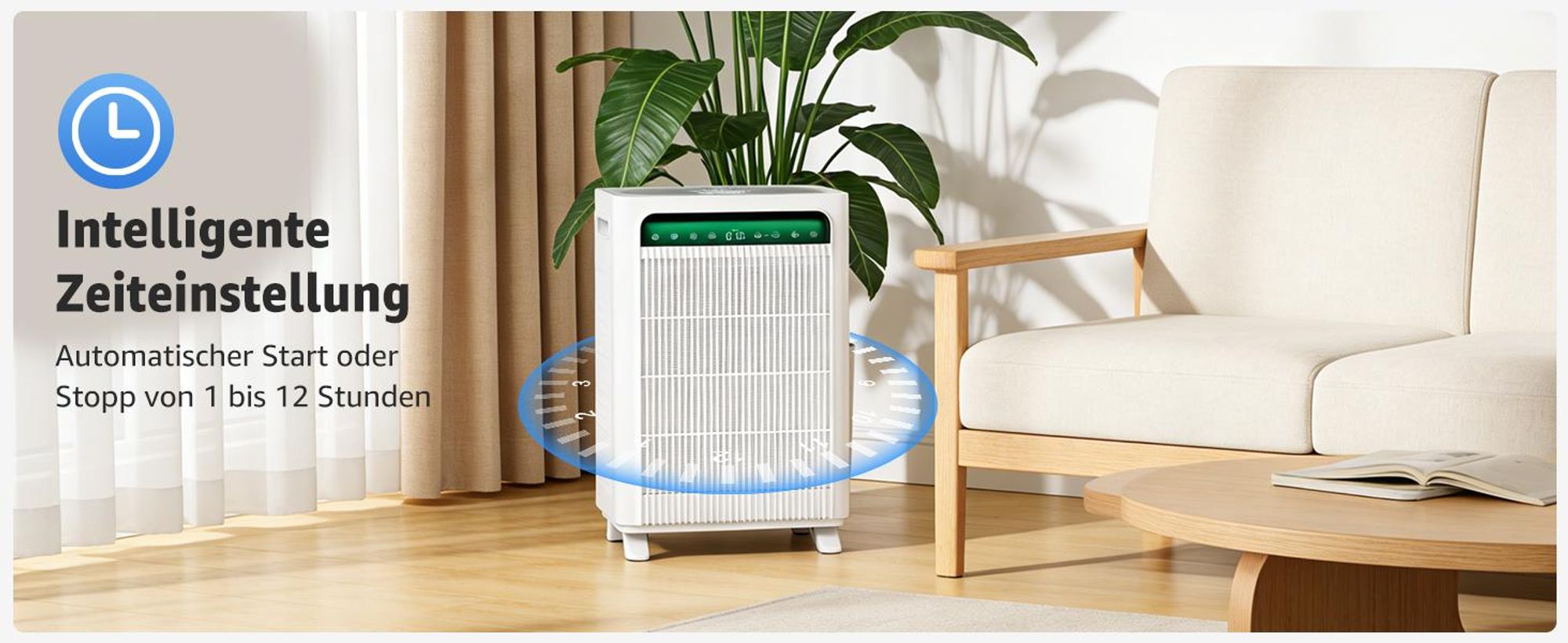 KNKA pro Luftreiniger für bis zu 140 m² mit hoher CADR-Leistung (384–415 m³/h), Doppel-HEPA- & Aktivkohlefilter gegen Staub, PM2.5 & Gerüche, leise 22 dB, Auto-/Sleep-Modus, AQI-Anzeige, Weiß