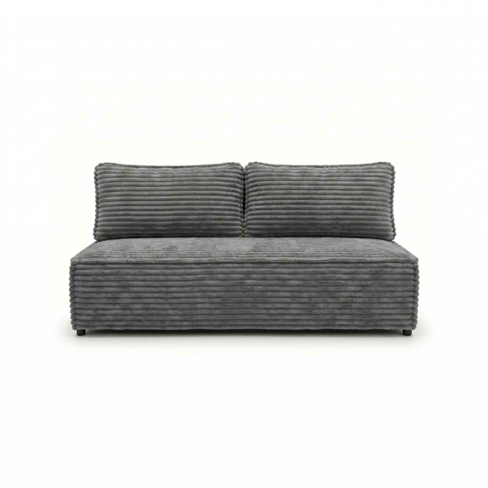 Schlafsofa FORANO 3-Sitzer mit Bettkasten, Sofa Couch mit Schlaffunktion, Gästezimmer und Jugendzimmer, weicher Plüschstoff, Cordstoff Dunkelgrau