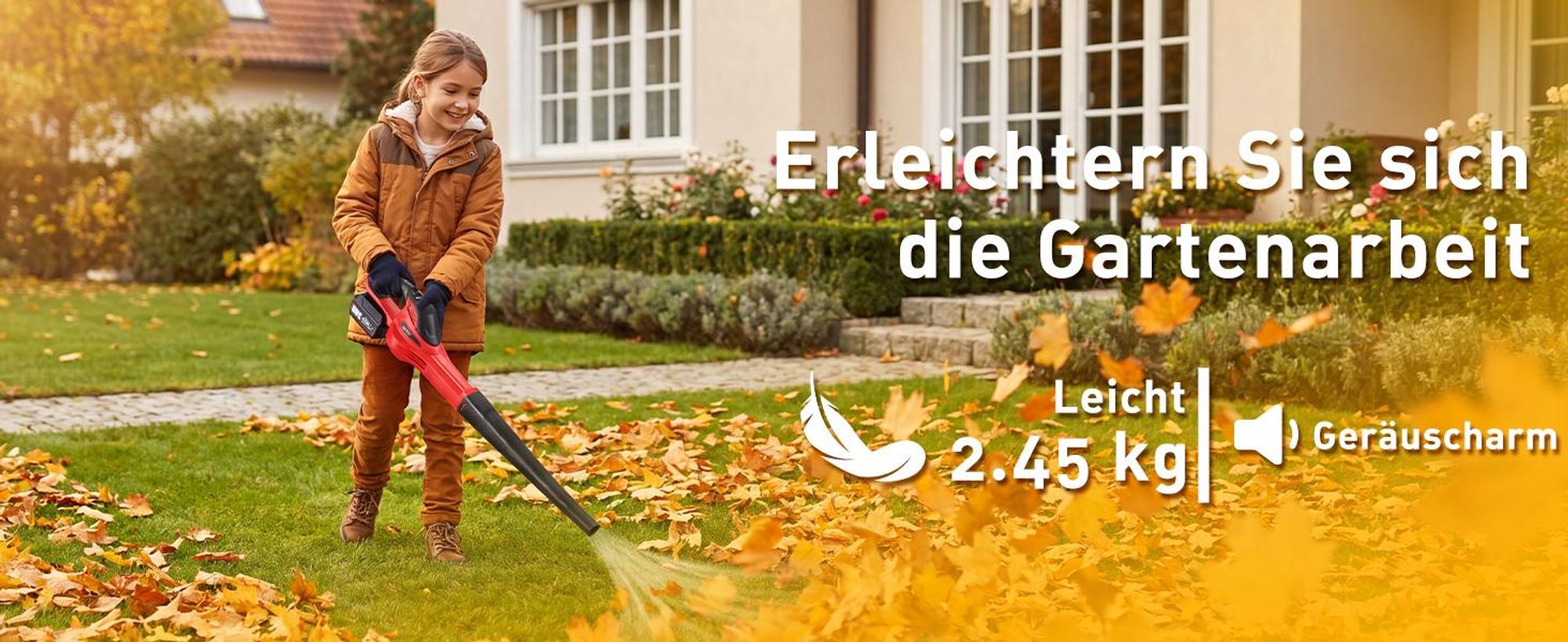 TEENO Souffleur de Feuilles sans Fil 20V - 80 m/s (288 km/h) Haute Vitesse, Batterie 3.0Ah Incluse, Léger 2.45 kg, Poignée Antidérapante pour Jardin