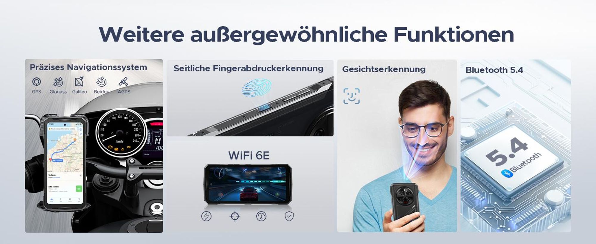 DOOGEE V40 Outdoor Handy Ohne Vertrag 5G - MediaTek Dimensity 7300 Android 14 Handy, 32GB RAM + 512GB ROM Outdoor Smartphone, Rugged Baustellenhandy