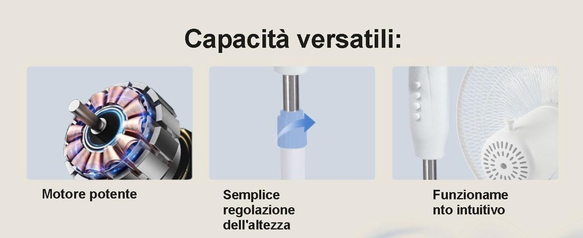 Extralink ventilatore a piantana 40 cm, 3 velocità, oscillante