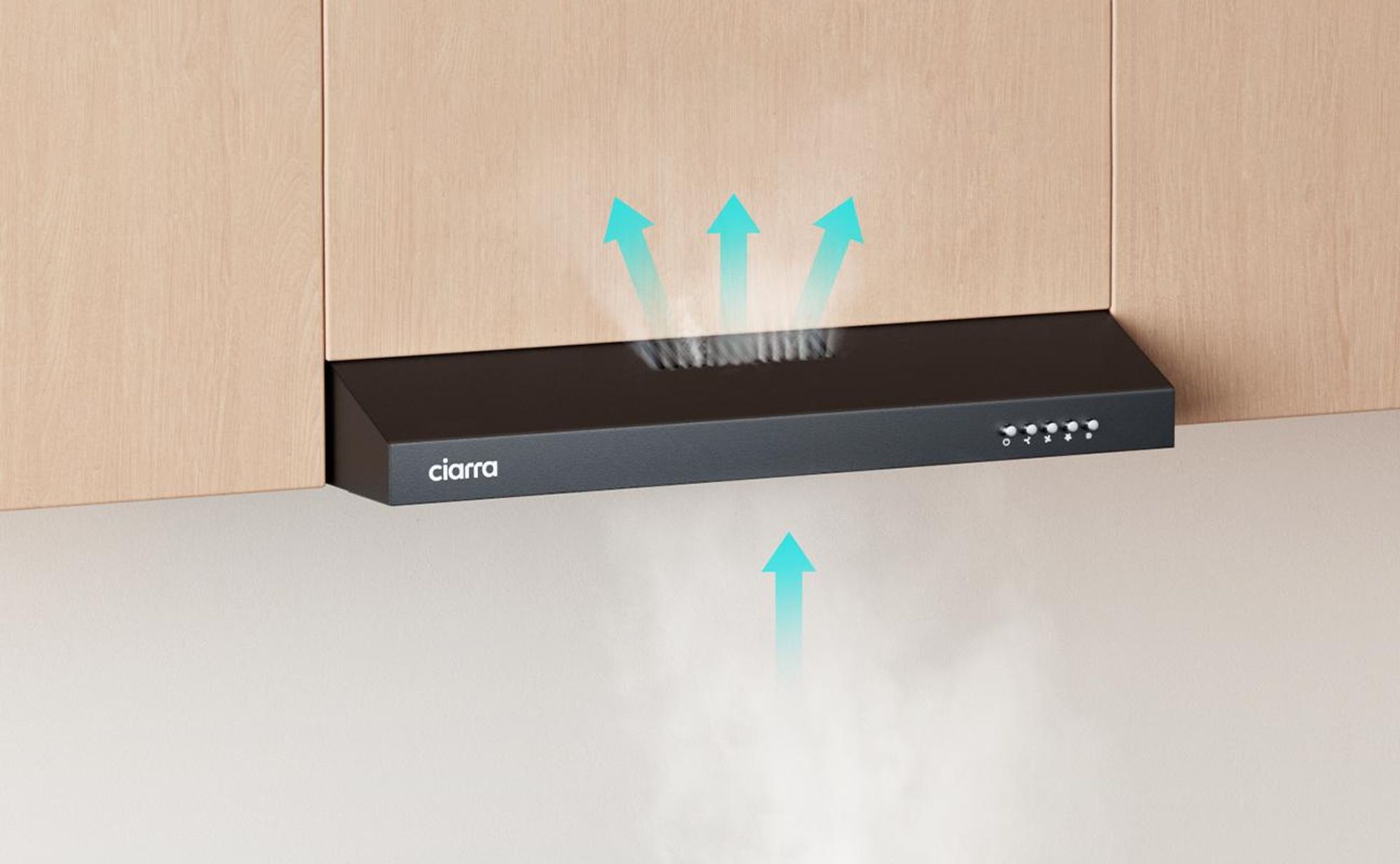 CIARRA A+ Cappa da 60 cm a ricircolo Cappa da 220 m³/h VM6903DB