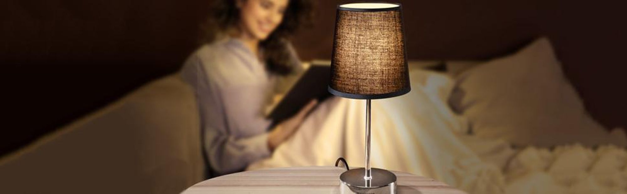 MONZANA Nachttischlampe 2er Set, Tischlampe mit Kabel, 32 cm, Anthrazit