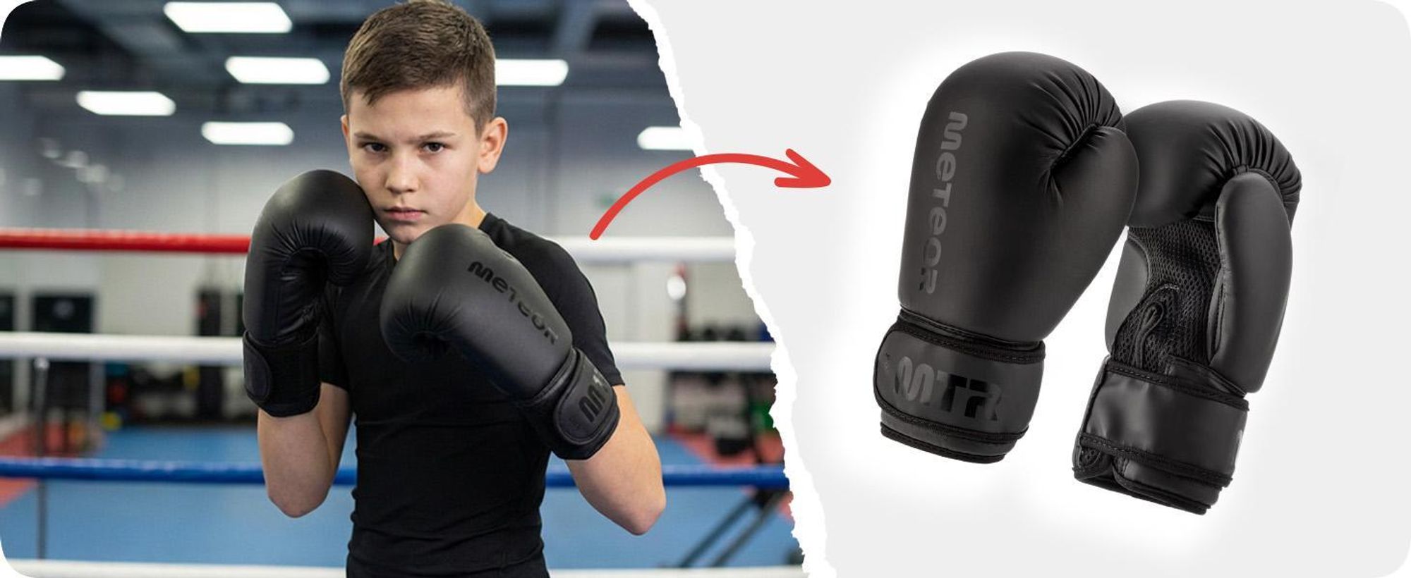 Meteor Boxhandschuhe 6 oz für Training und Sparring, Kunstleder, optimaler Schutz, ergonomische Passform, stabiler Klettverschluss