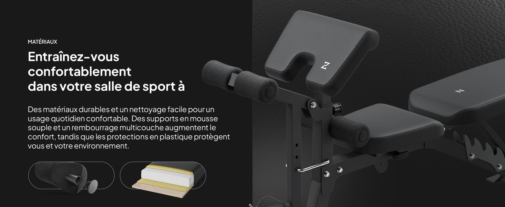 Ensemble banc de musculation Zipro Superset – Avec support pour haltères indépendant, pupitre à biceps et appareil d'entraînement pour les jambes inclus Banc inclinable et banc négatif réglables Capacité de charge jusqu'à 270 kg