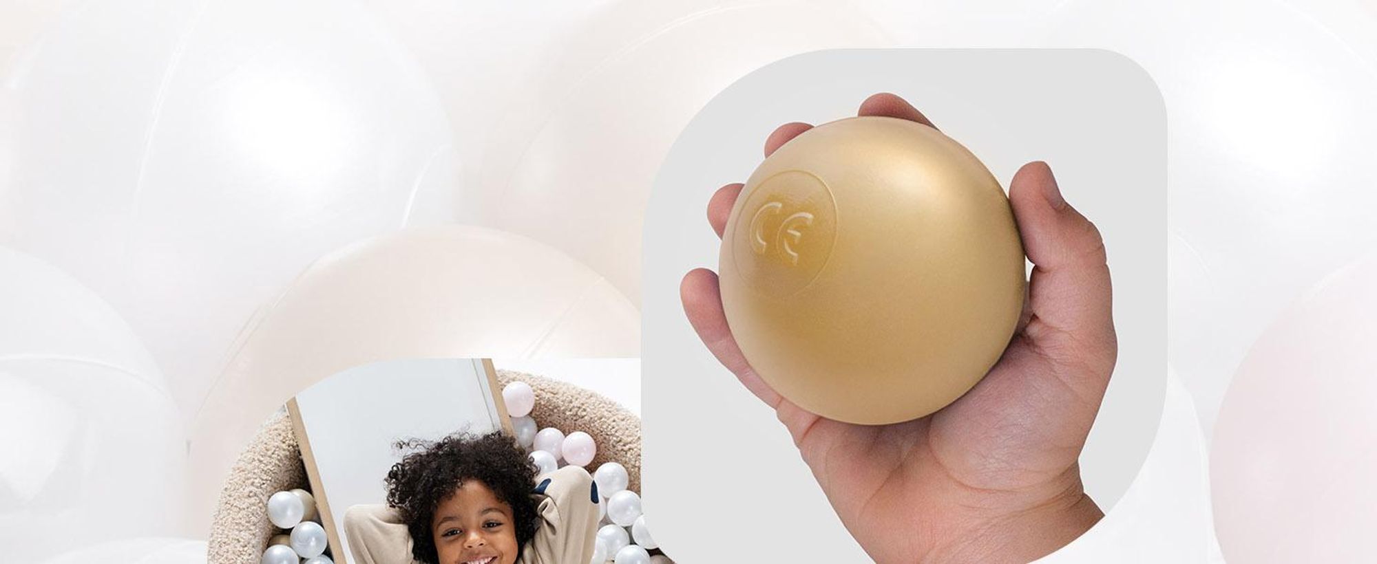 Míčky MISIOO do kuličkového bazénu 150 kusů - Míčky Ø 6 cm - Plastové míčky ze 100% LDPE - Světle růžové/perleťové/zlaté - Ideální pro bezpečnou hru v dětském pokoji
