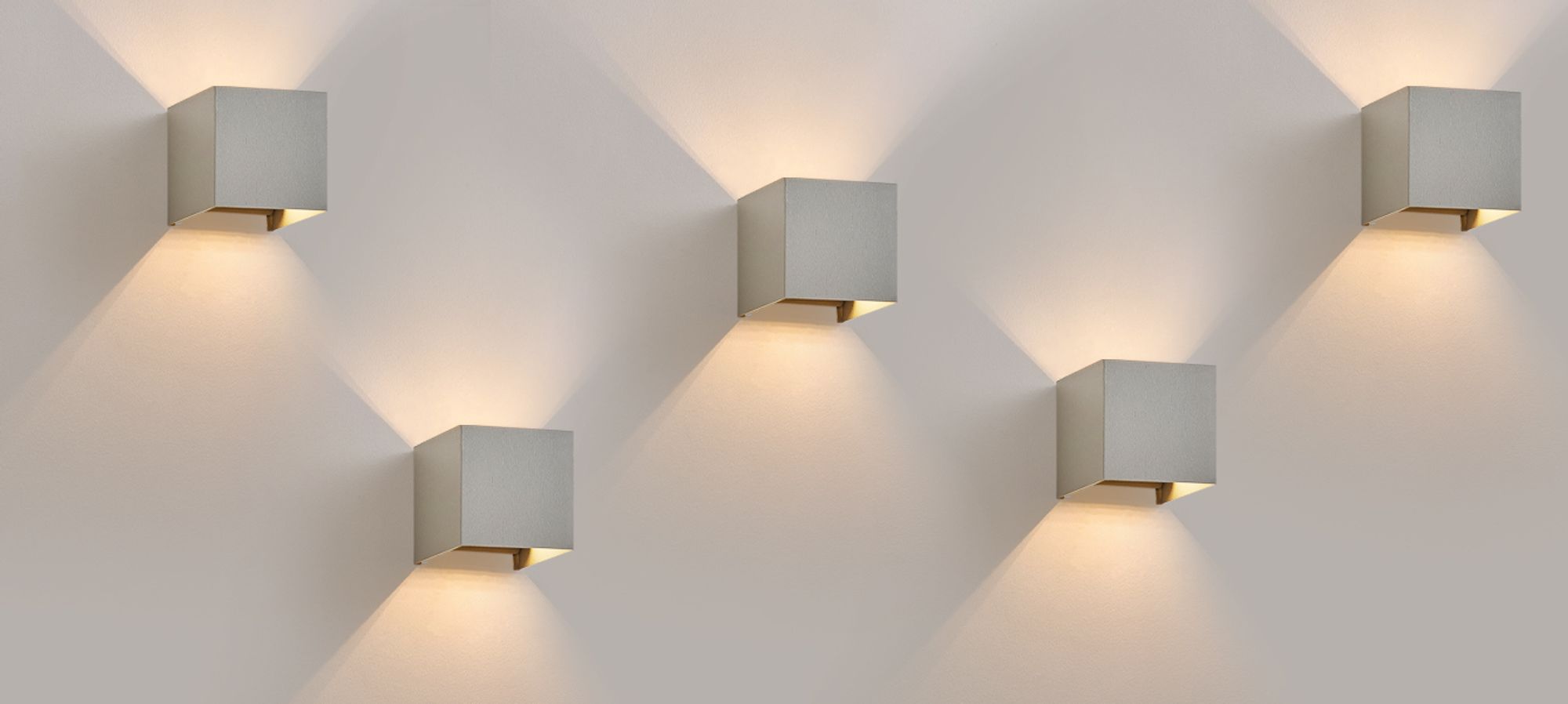 ZMH Led Wandleuchte 4ER Aussen Grau Wandlampe G9 Warmweiß Modern Up Down IP65 Wasserdicht Außenwandleuchte Einstellbarer Strahl Flurlampe